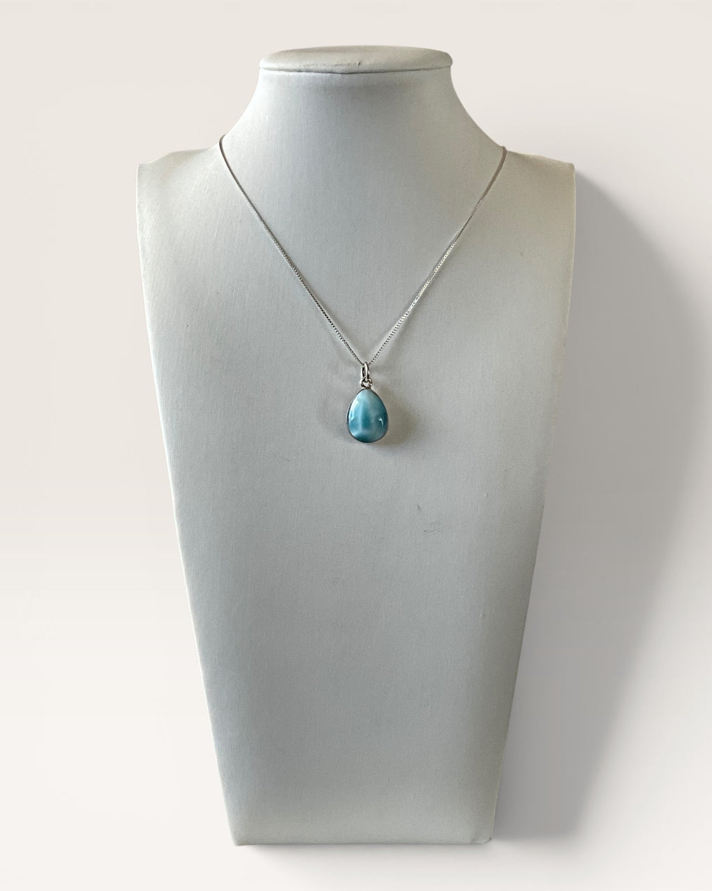 Sterling Silver Larimar Pendant Necklace - Estate Sale (Great Condition)