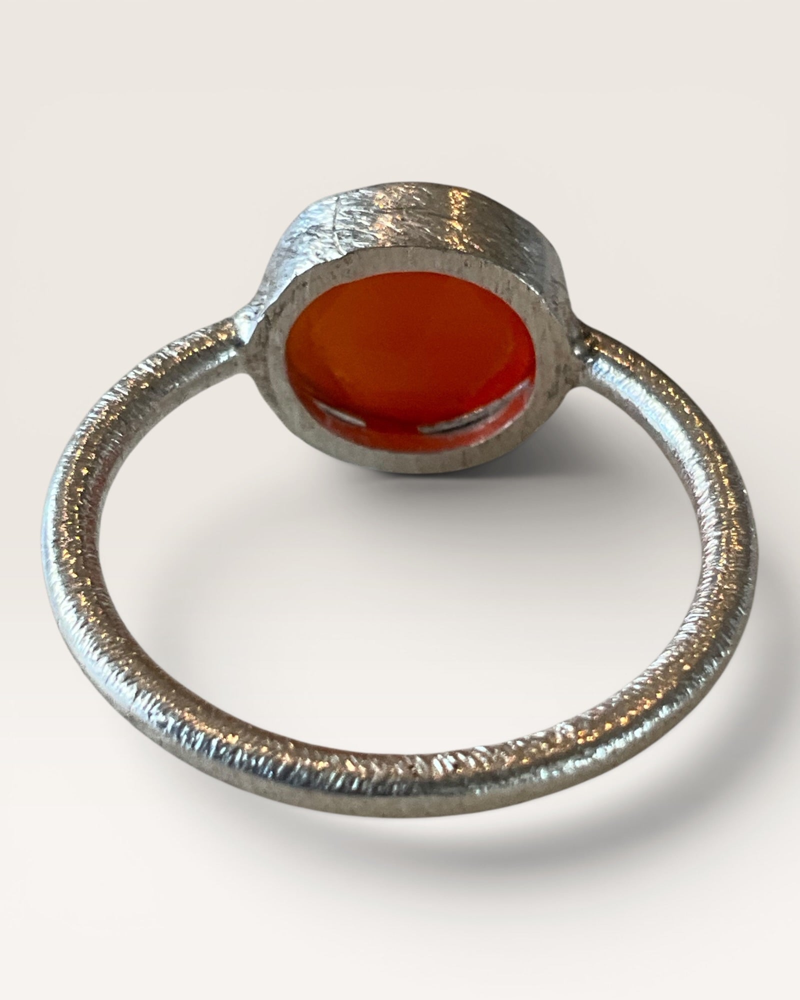 Sterling Silver Faceted Carnelian Ring - Estate Sale (Great Condition)