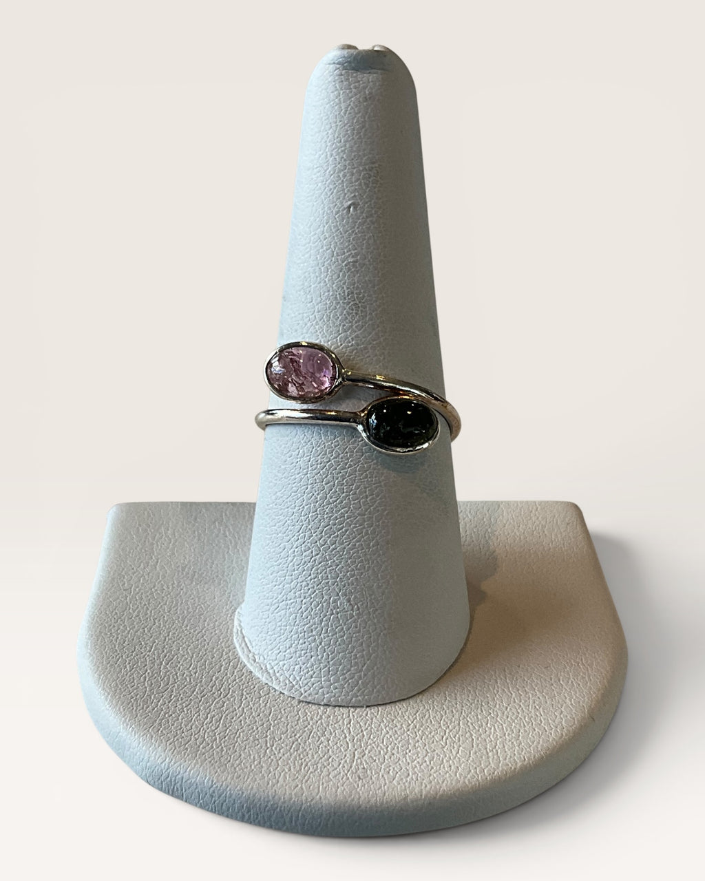 Sterling Silver Double Tourmaline By Pass Ring
