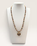 Vintage Michal Golan Tigers Eye, Carnelian, Leopard Skin Jasper, & Sunstone Necklace Adjustable 14 To 17 Inches Long - Estate Sale (Great Condition)