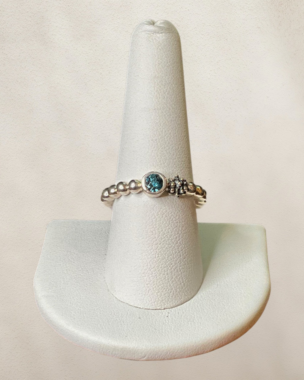 Michael Dawkins Sterling Silver Blue Topaz Gemstone Ring - Estate Sale (Great Condition)