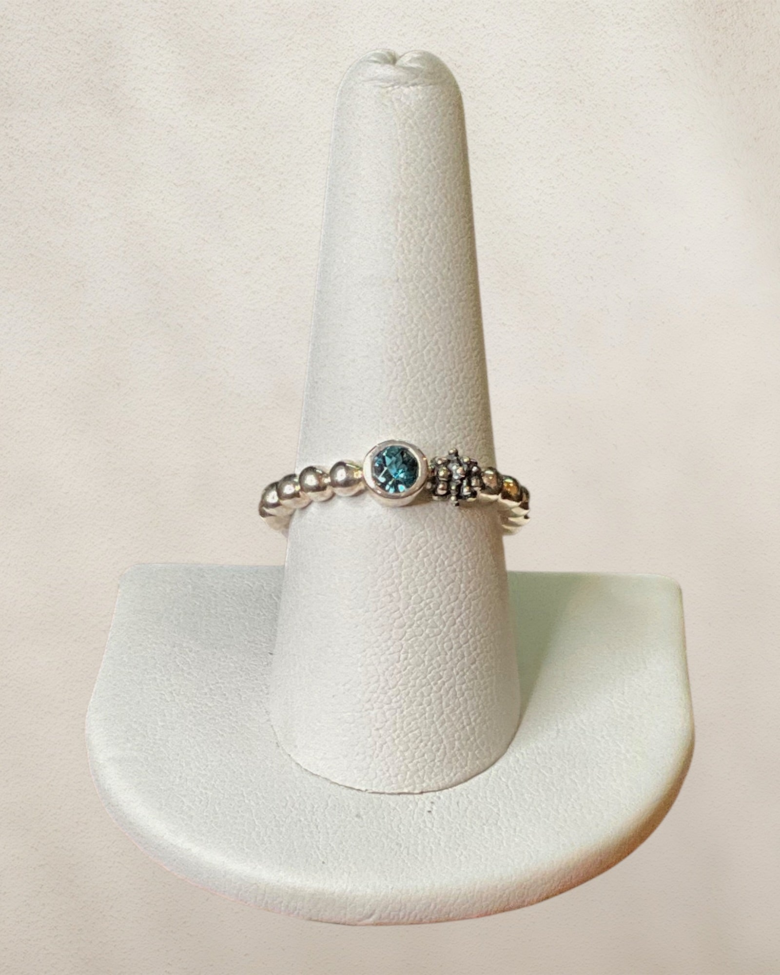 Michael Dawkins Sterling Silver Blue Topaz Gemstone Ring - Estate Sale (Great Condition)