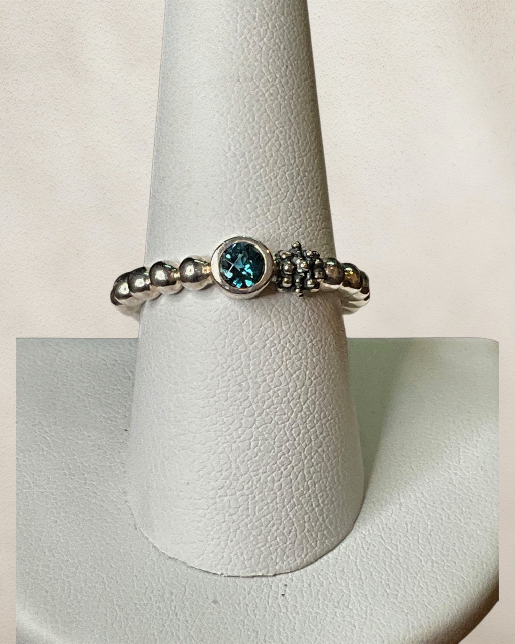 Michael Dawkins Sterling Silver Blue Topaz Gemstone Ring - Estate Sale (Great Condition)