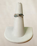 925 Sterling Silver Blue & White Diamond Infinity Ring - Estate Sale (Great Condition)