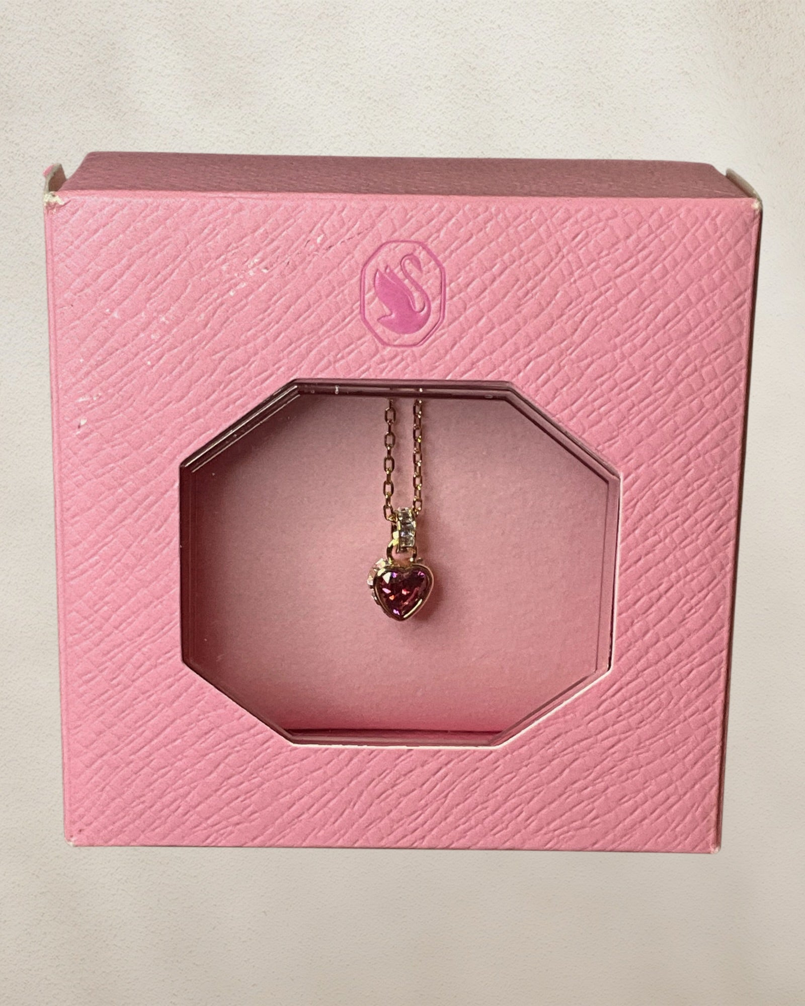 Swarovski 18K Gold-Tone Garnet Necklace New Old Stock in Box
