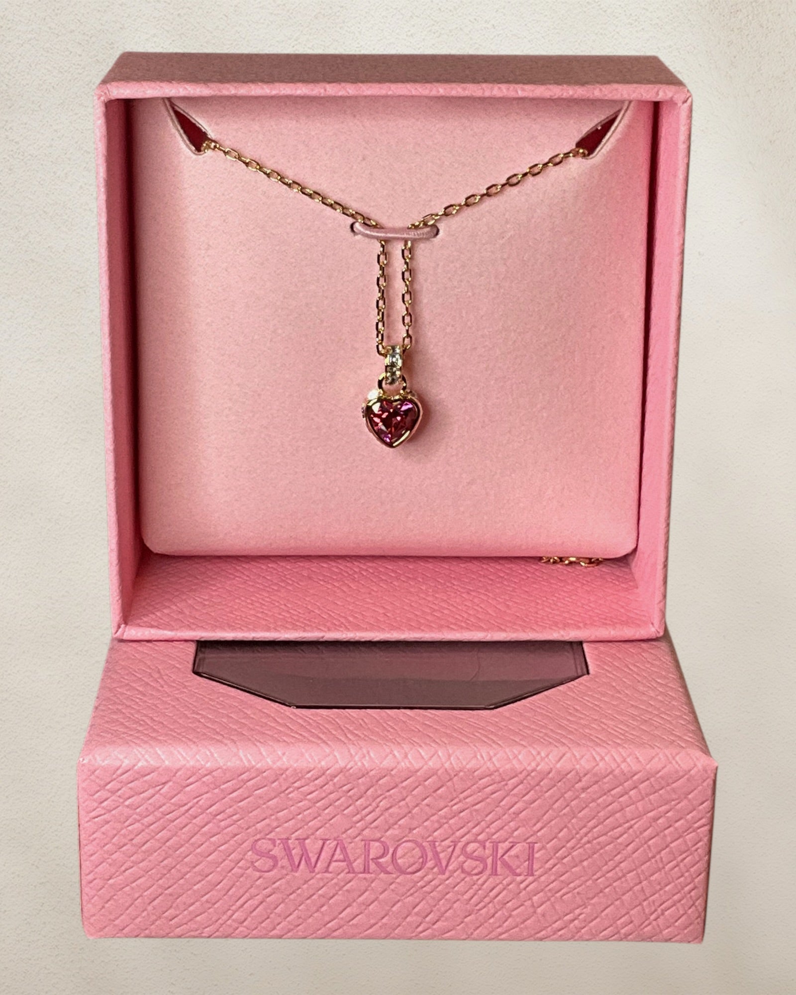 Swarovski 18K Gold-Tone Garnet Necklace New Old Stock in Box