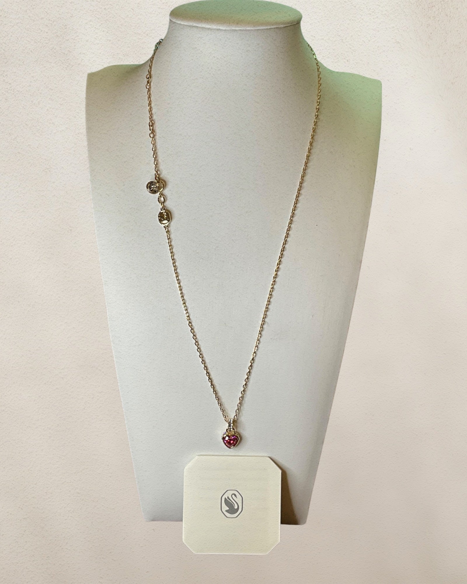 Swarovski 18K Gold-Tone Garnet Necklace New Old Stock in Box