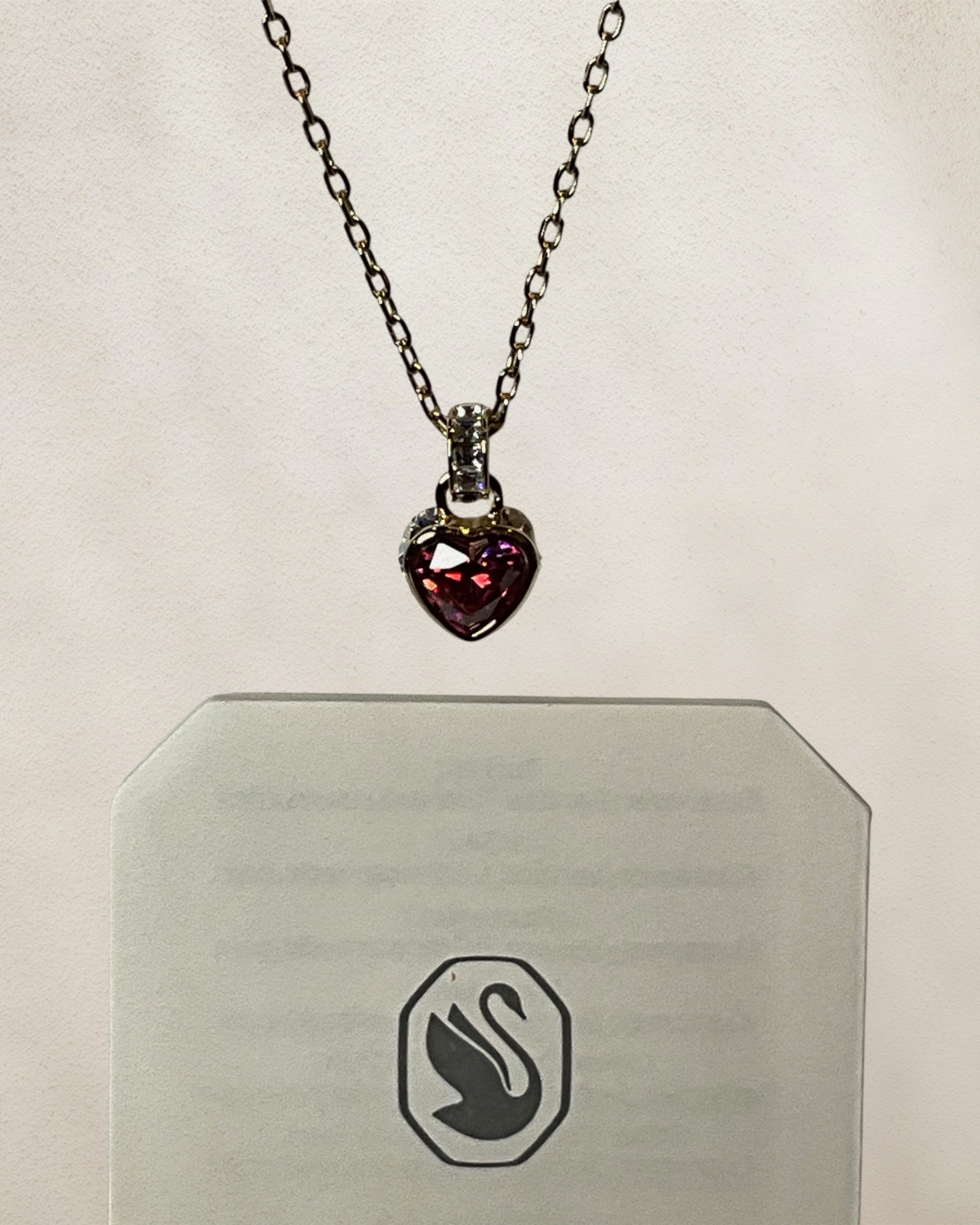 Swarovski 18K Gold-Tone Garnet Necklace New Old Stock in Box