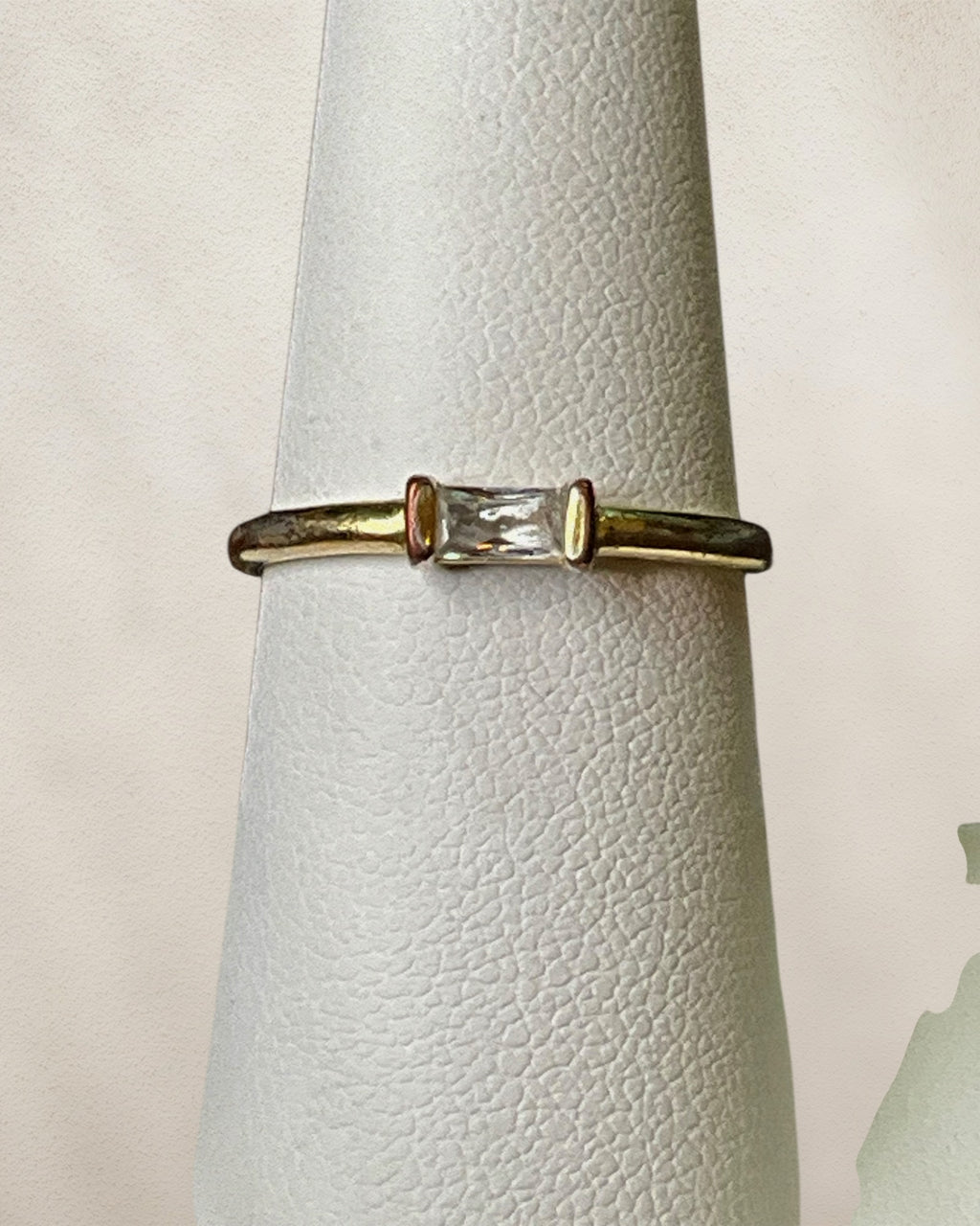 Sterling Silver Kendra Scott 14k G.E.P. Juliette CZ  Ring - Estate Sale (Great Condition)