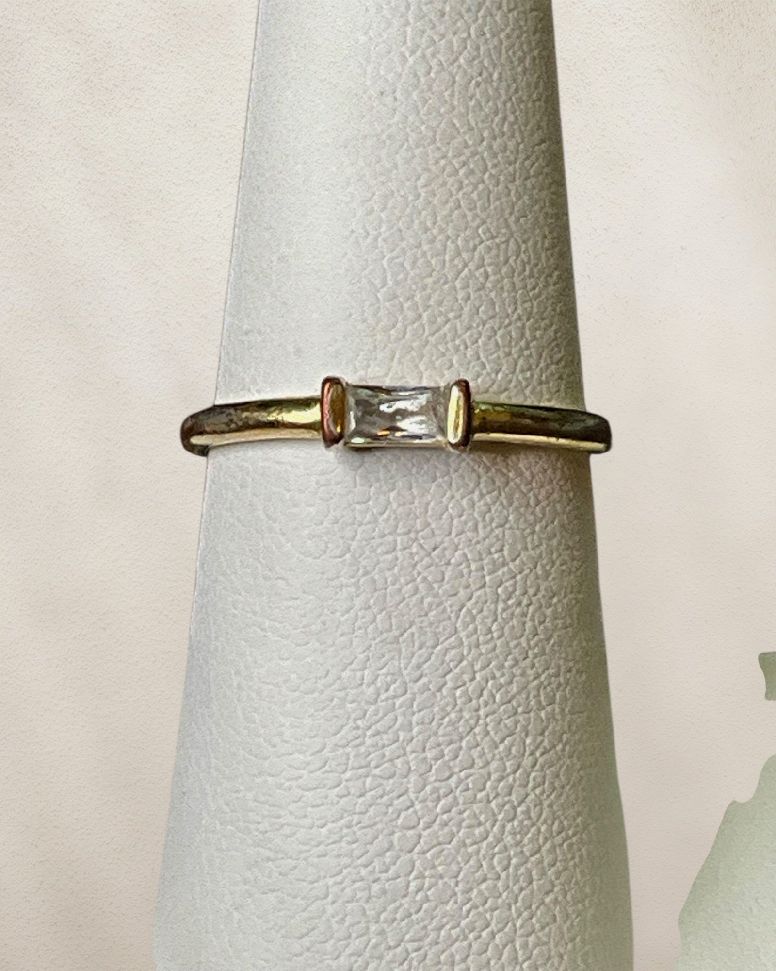 Sterling Silver Kendra Scott 14k G.E.P. Juliette CZ  Ring - Estate Sale (Great Condition)