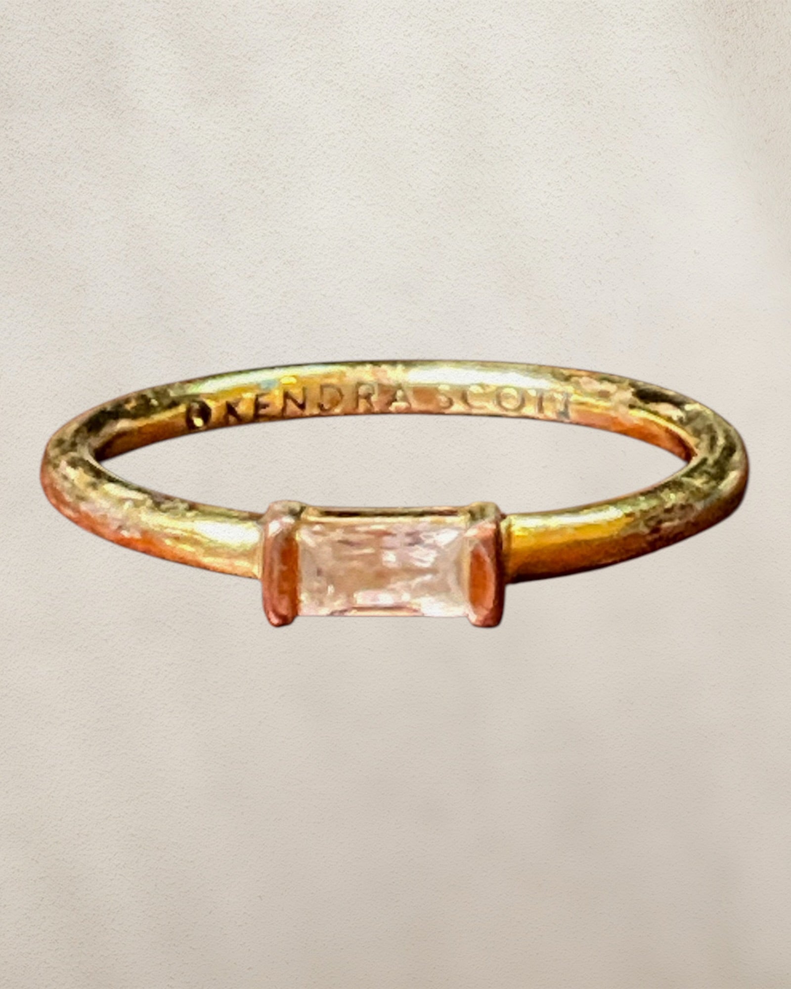 Sterling Silver Kendra Scott 14k G.E.P. Juliette CZ  Ring - Estate Sale (Great Condition)