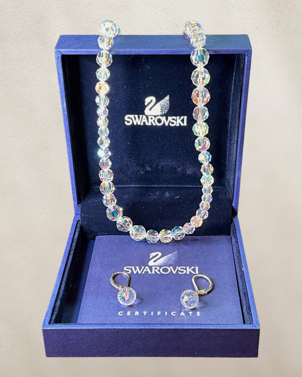 Swarovski 16-18” Necklace & Earrings Jewelry Set New in Box