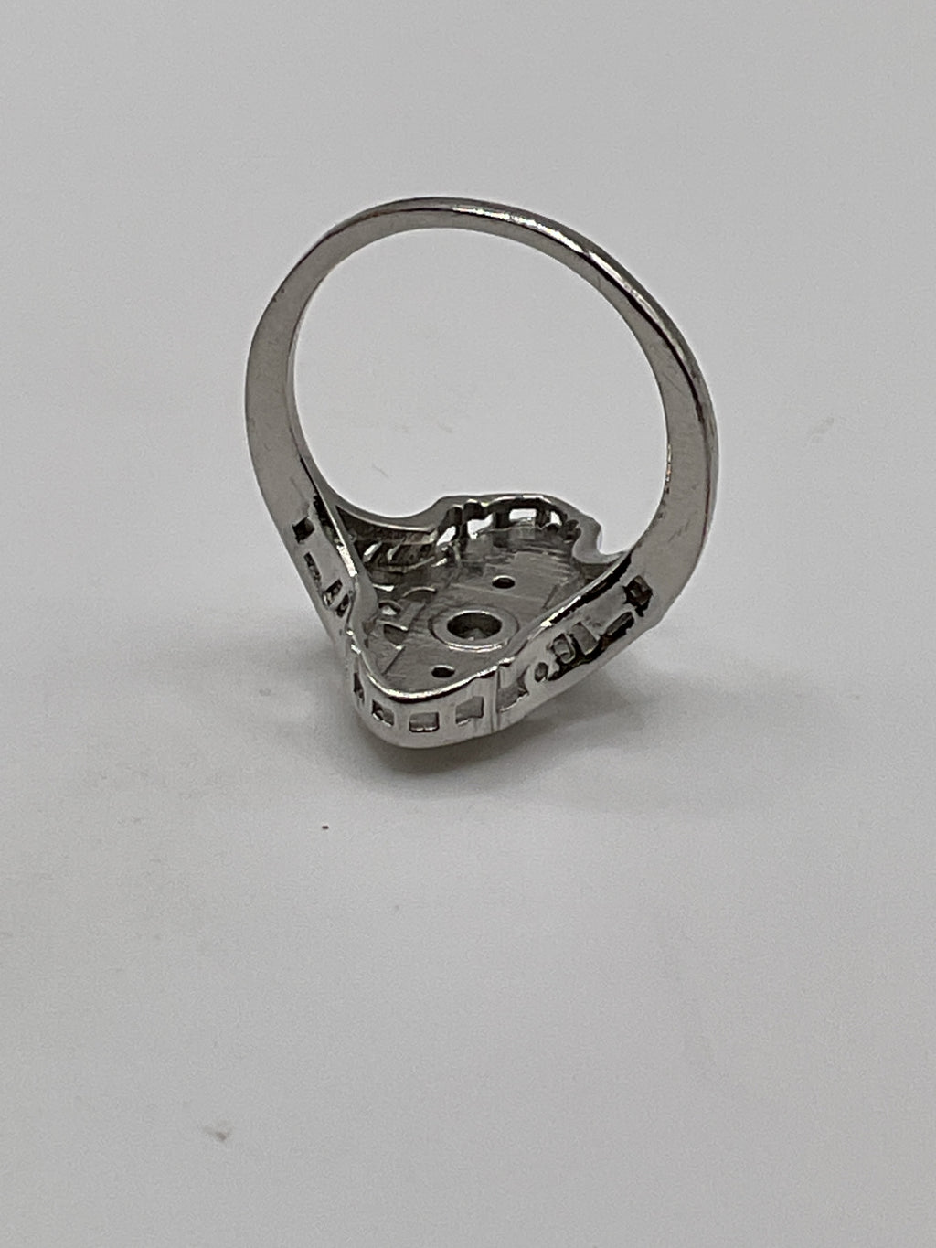 Art Deco Style Filigree Ring with Smoky Crystals Estate Sale (Great Condition)