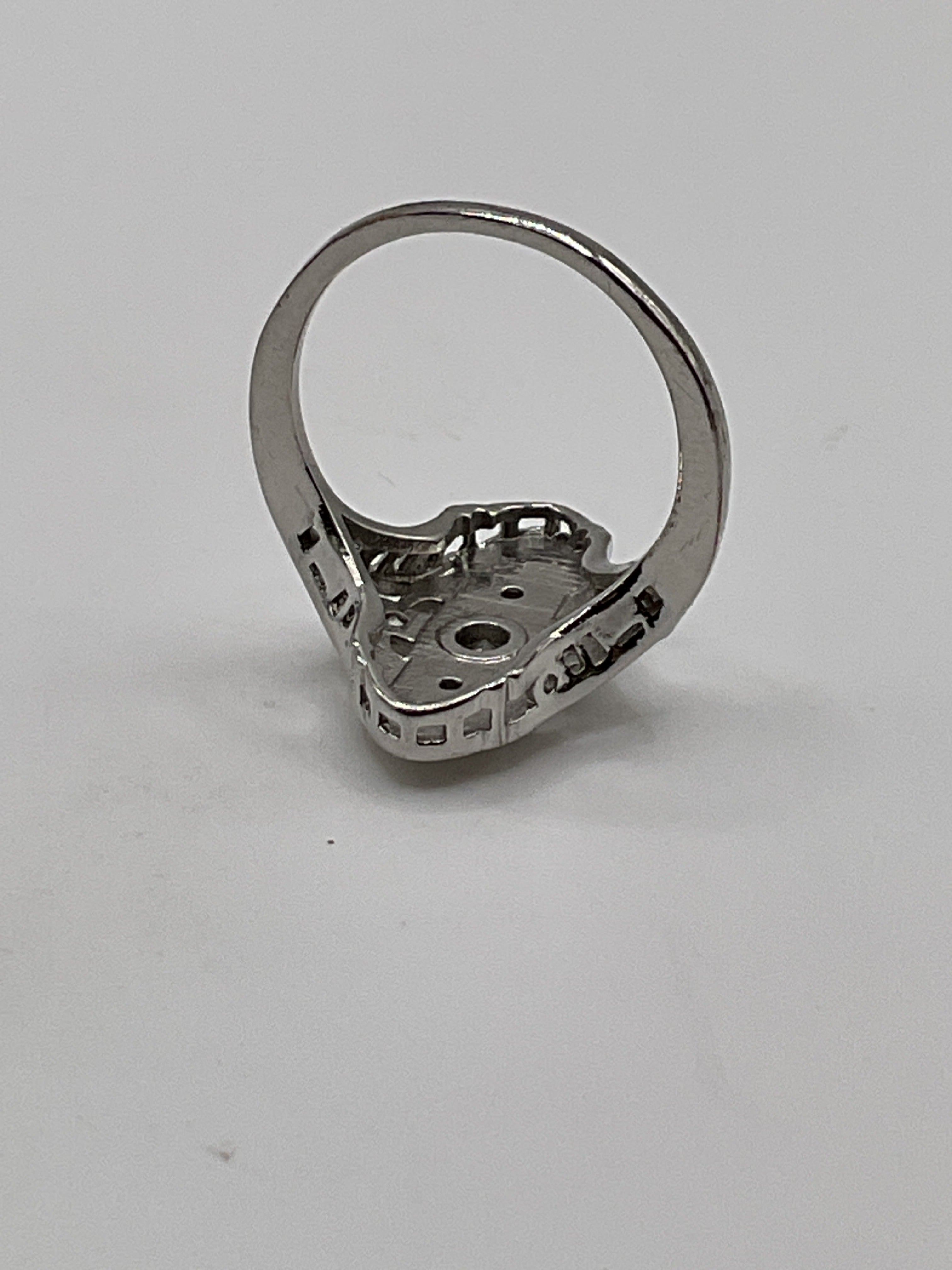 Art Deco Style Filigree Ring with Smoky Crystals Estate Sale (Great Condition)