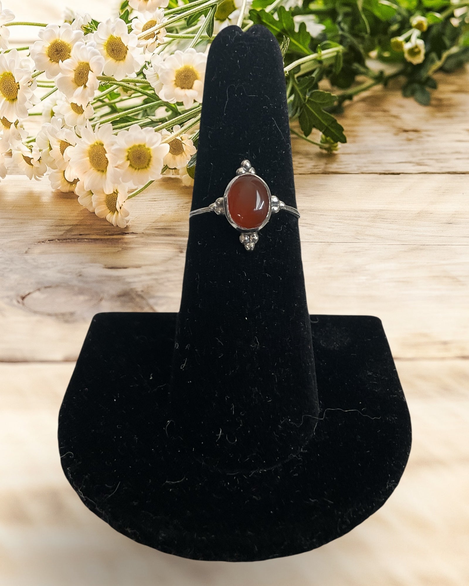Bling collection - Carnelian Gemstone Ring (Sterling)