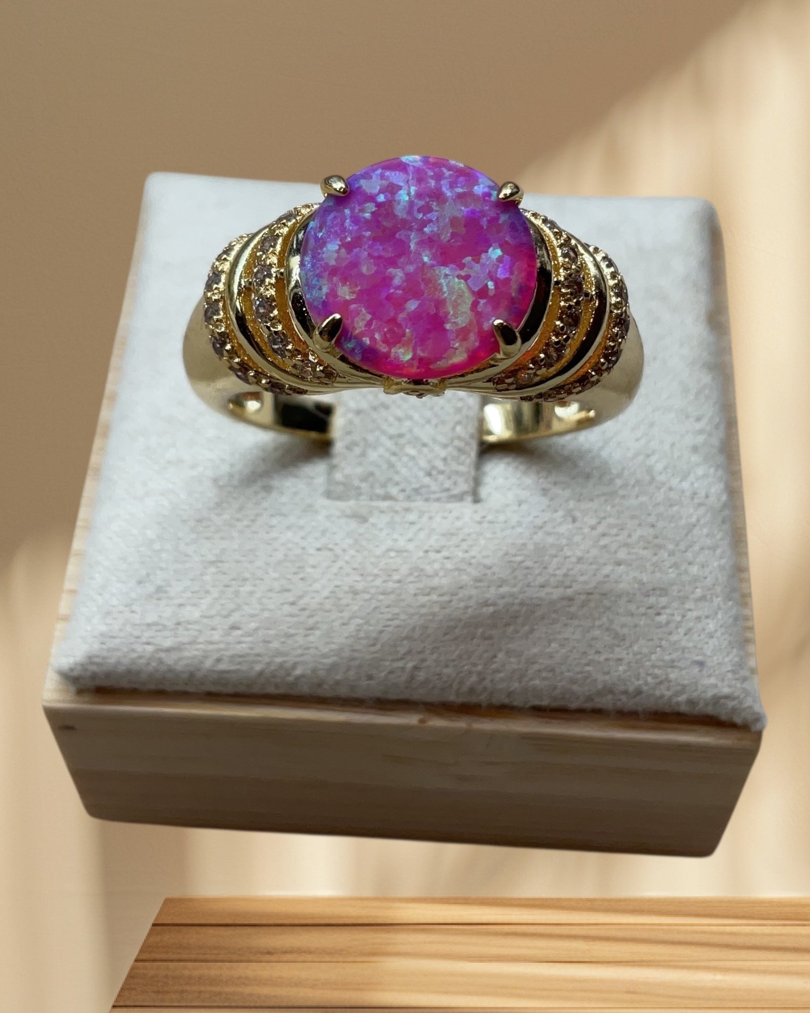Bling Collection - Lab Opal Gemstone Ring (Sterling)