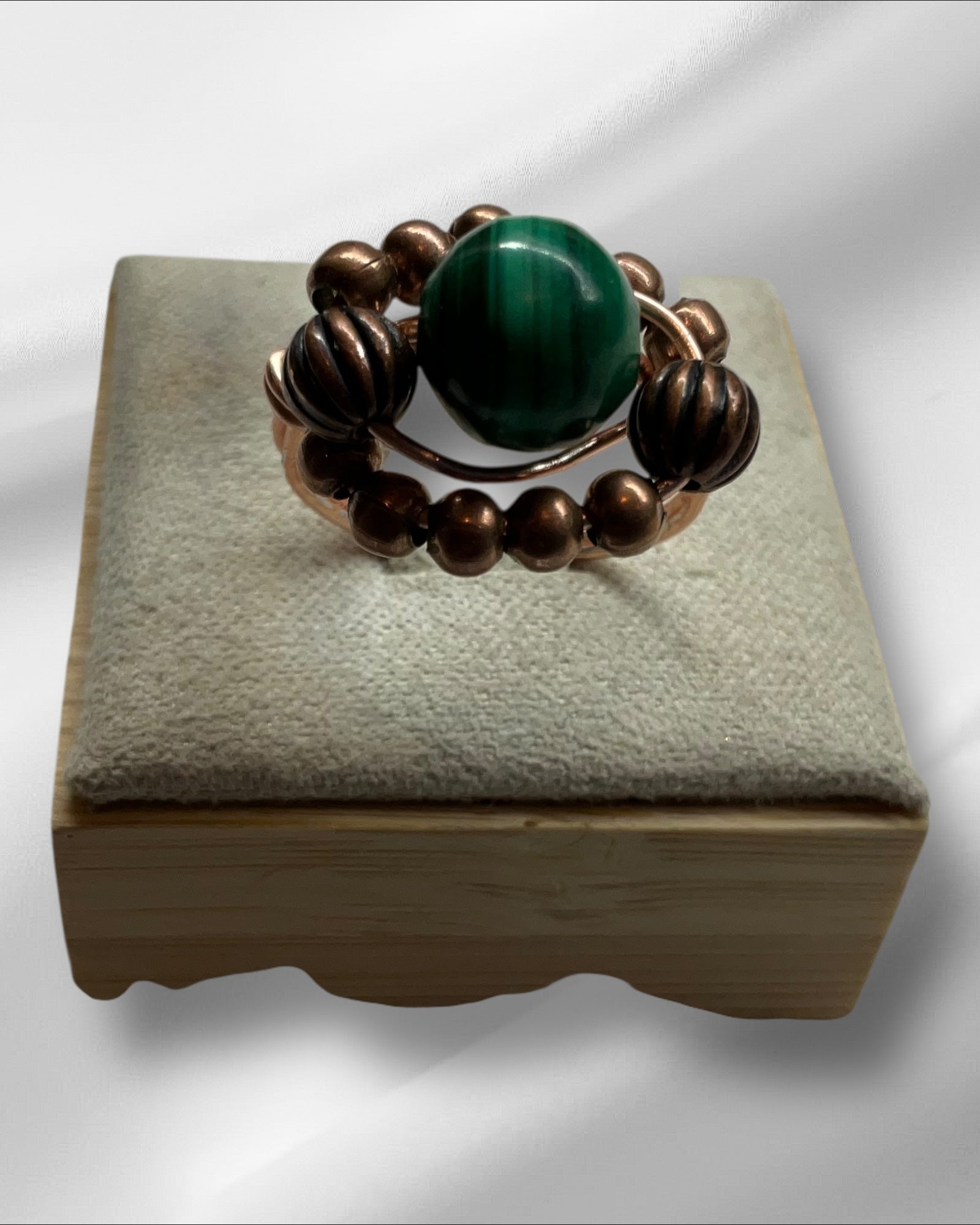 Malachite Wire Wrapped Ring (Size 6)