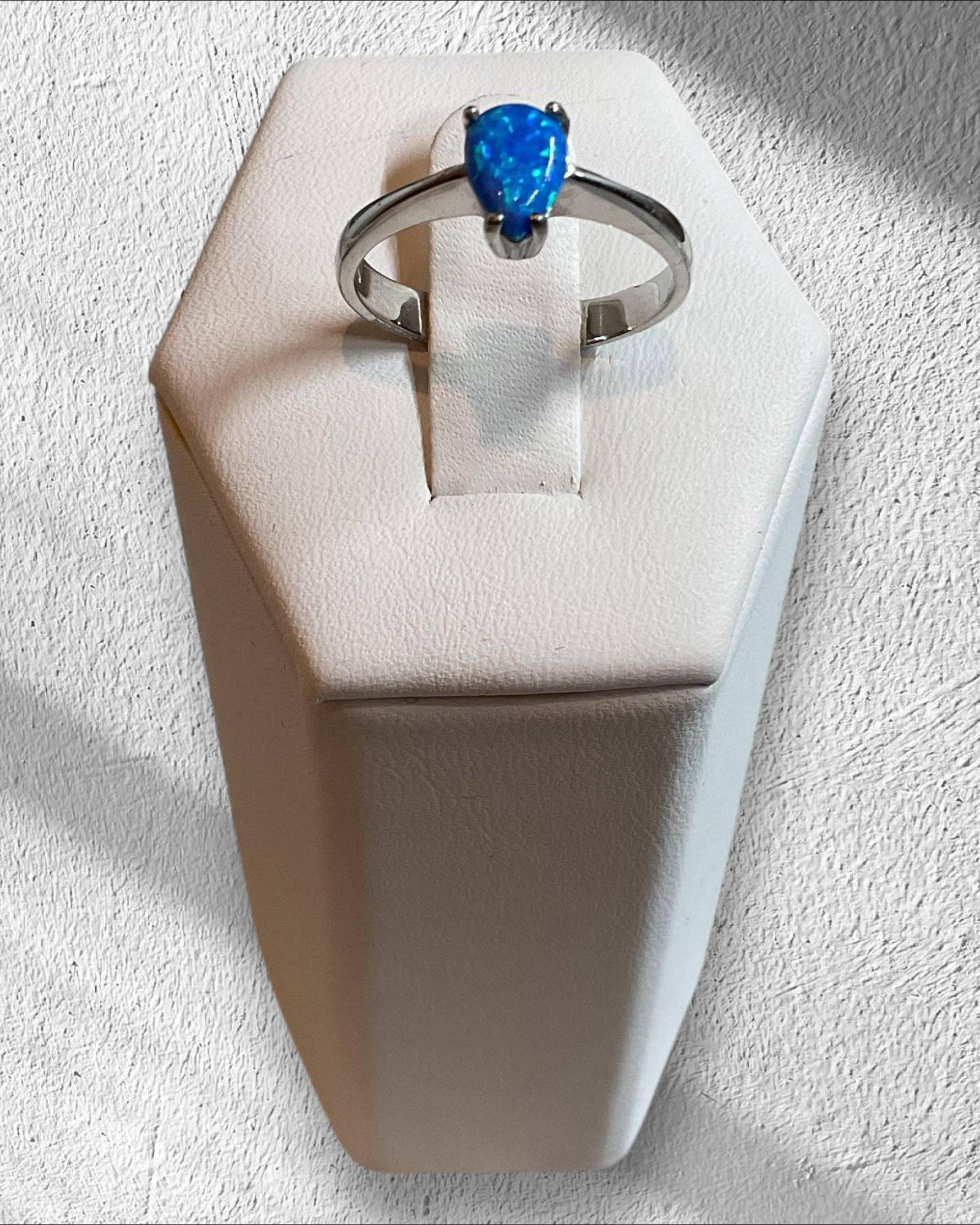 Bling Collection - Blue Lab Opal Gemstone Ring (Sterling)