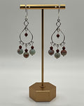 Red Orbicular Jasper Casual Earrings