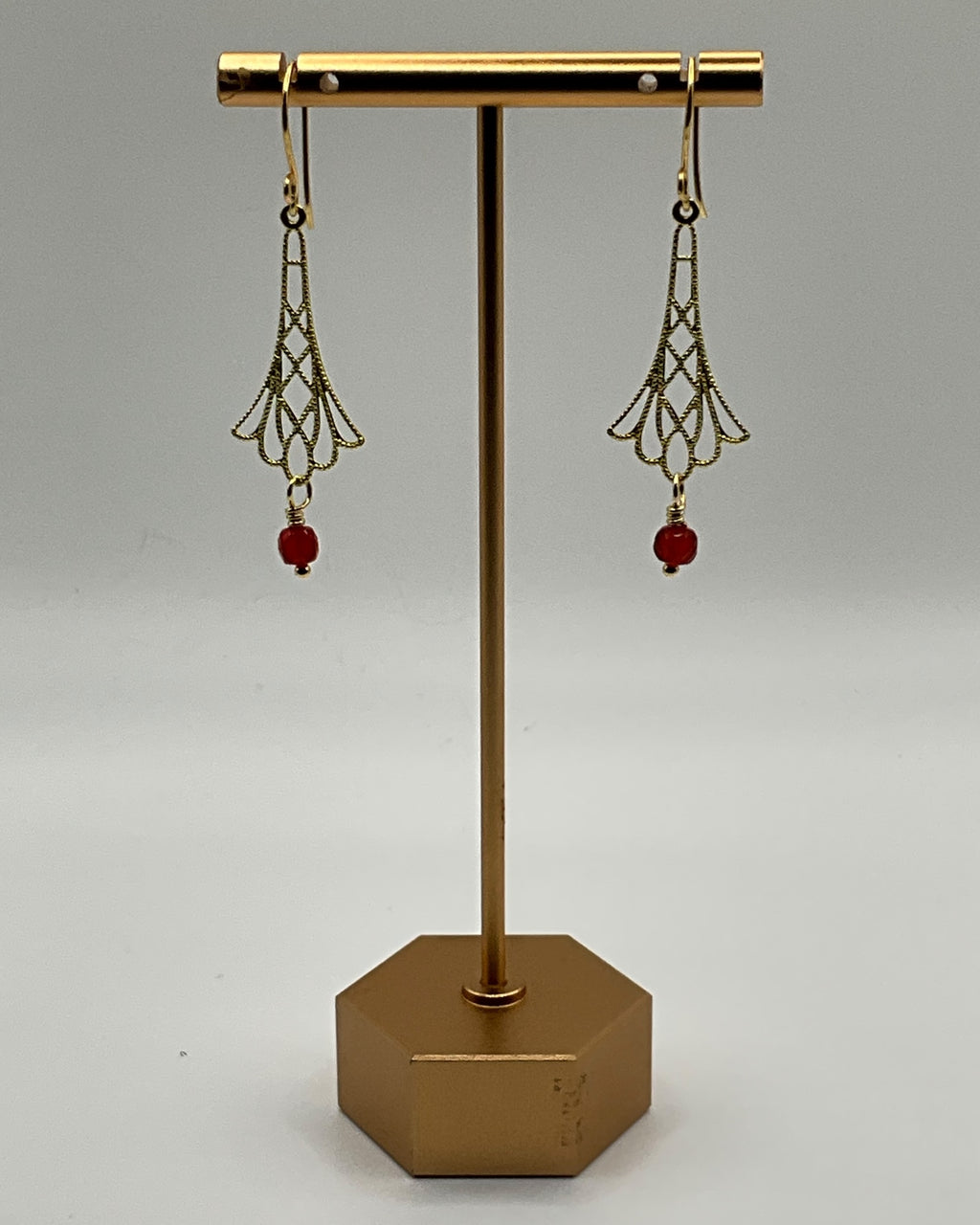 Carnelian Filigree Casual Earrings