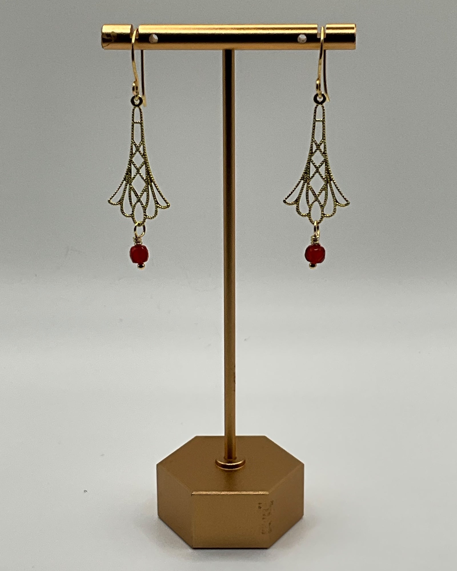 Carnelian Filigree Casual Earrings
