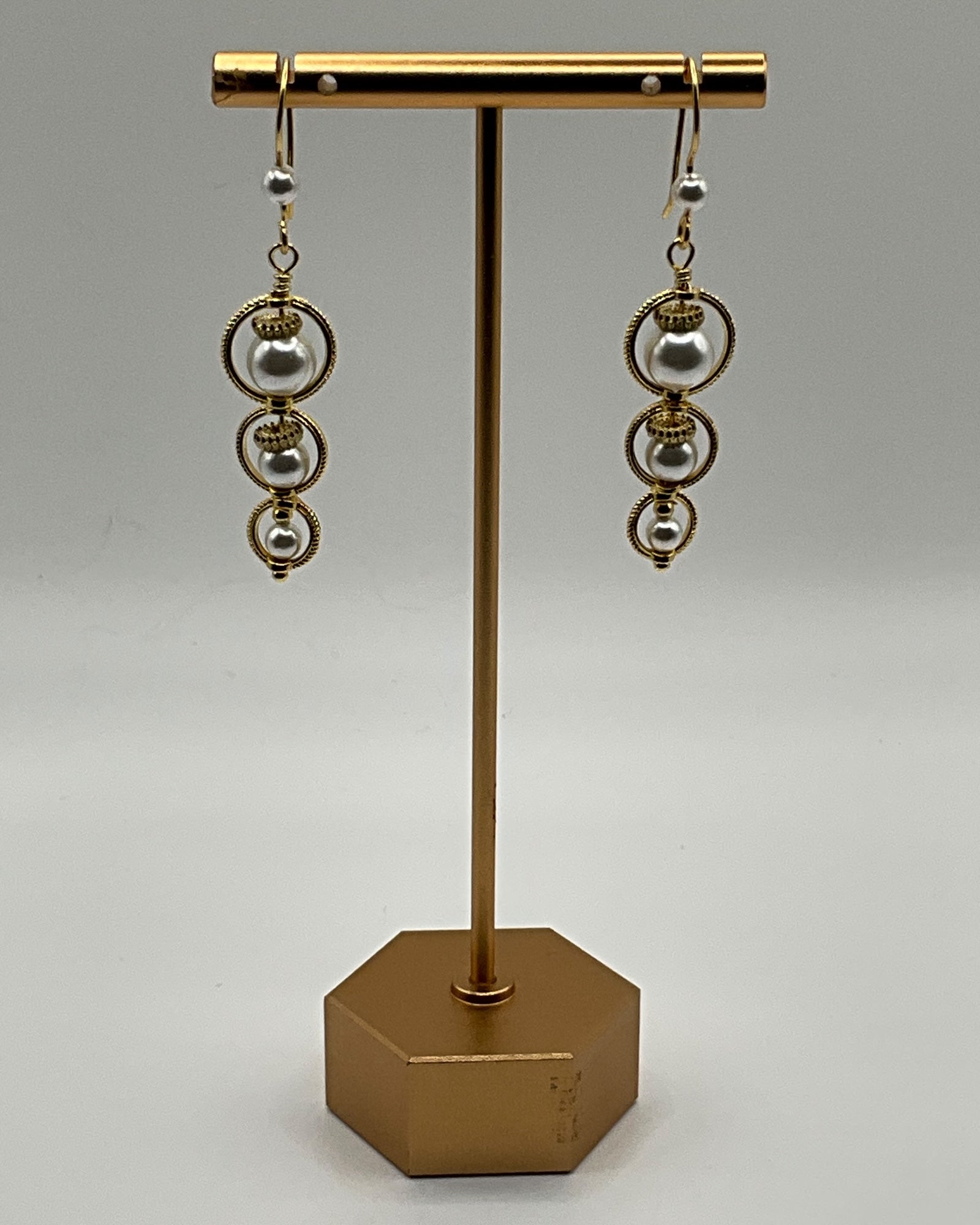 Three-Tier Faux Pearl Casual Earrings