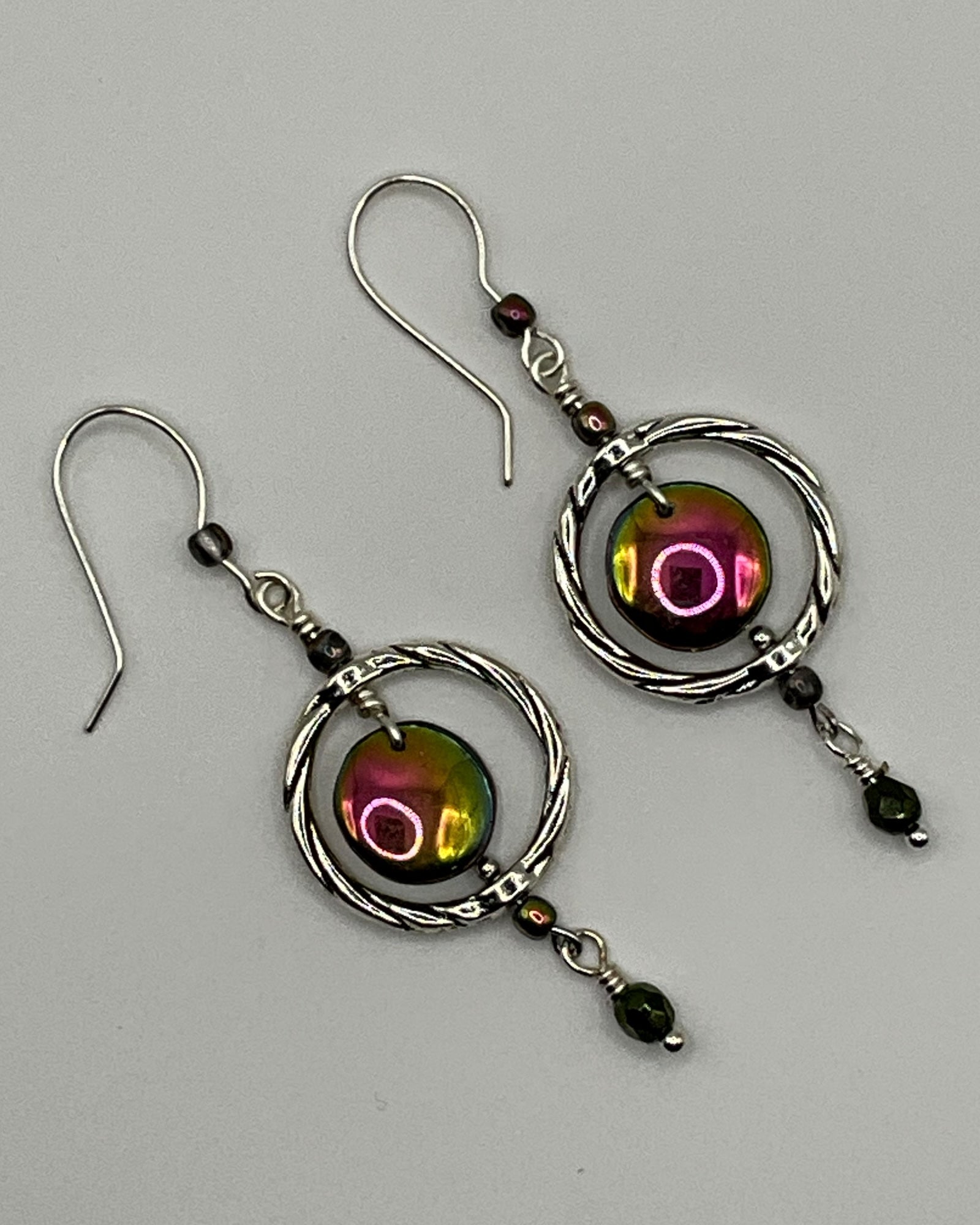 Rainbow Hematite & Pyrite Casual Earrings
