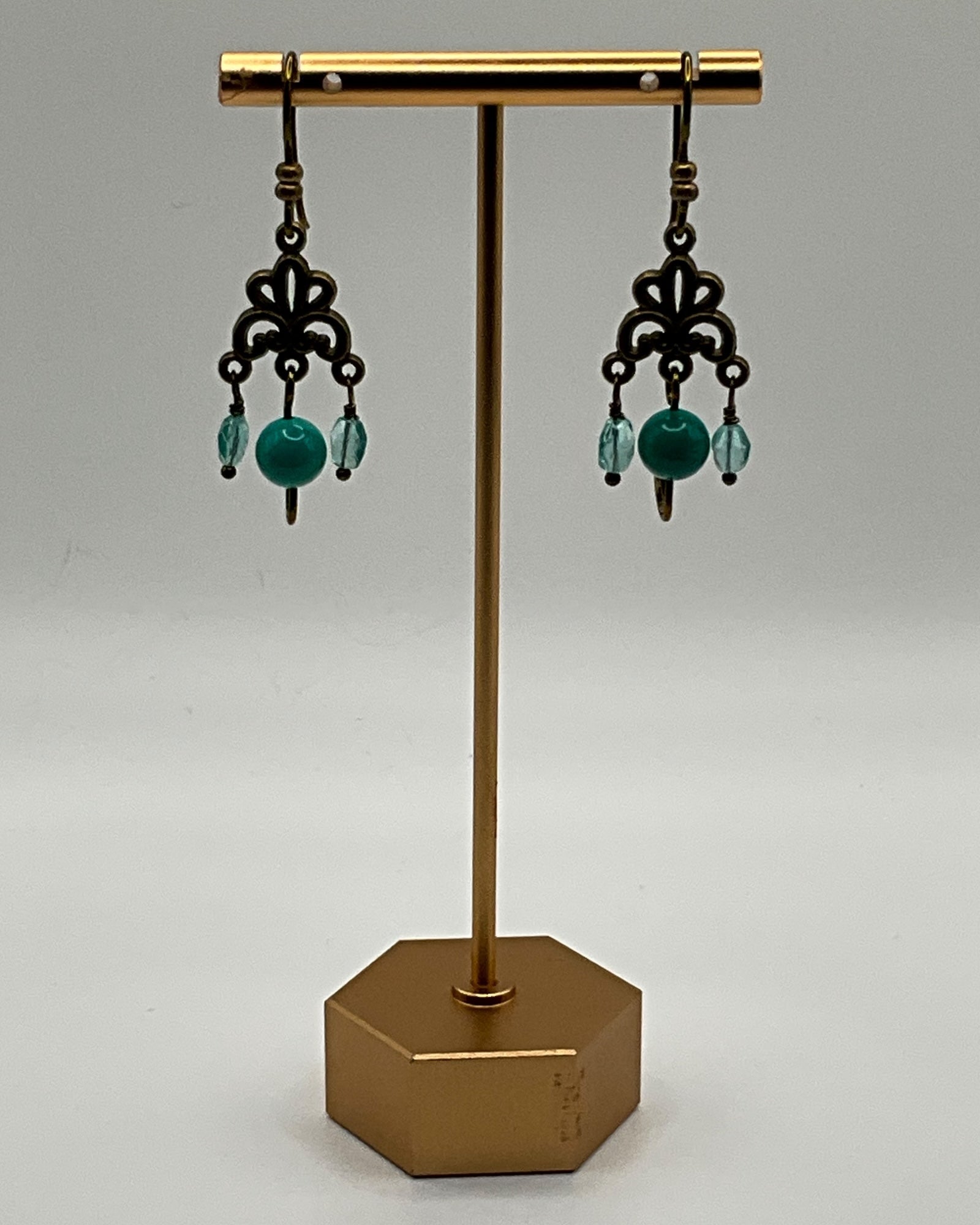 Aquamarine & Howlite Casual Earrings