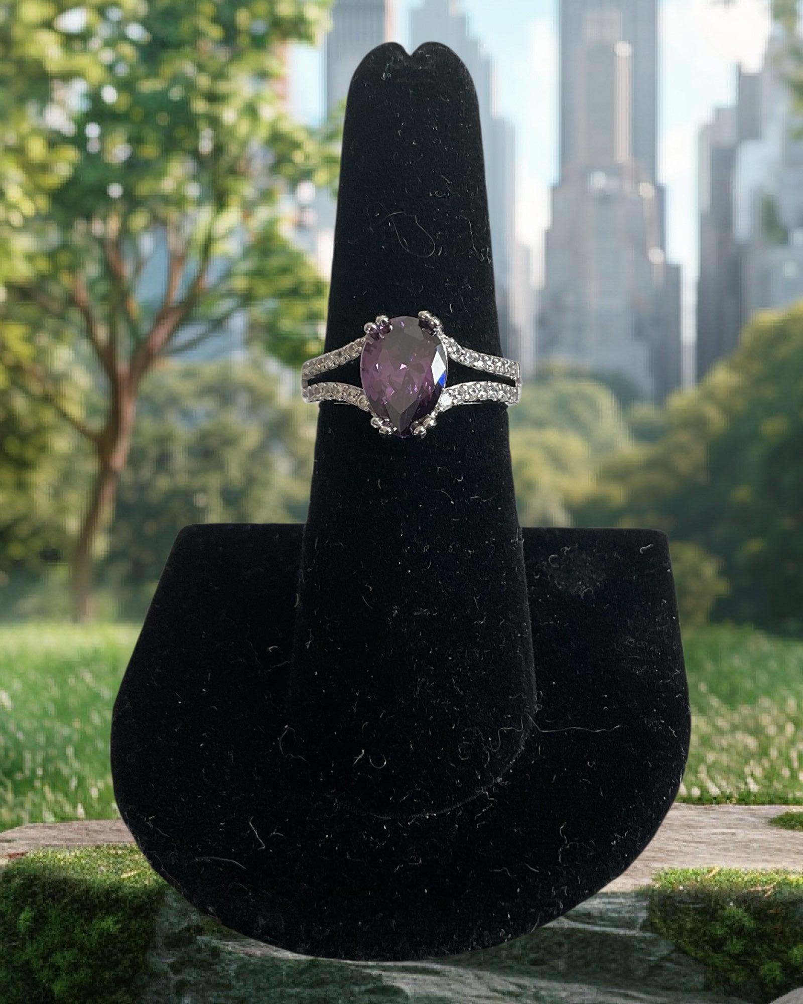 Bling Collection - Amethyst Gemstone Ring (Sterling)