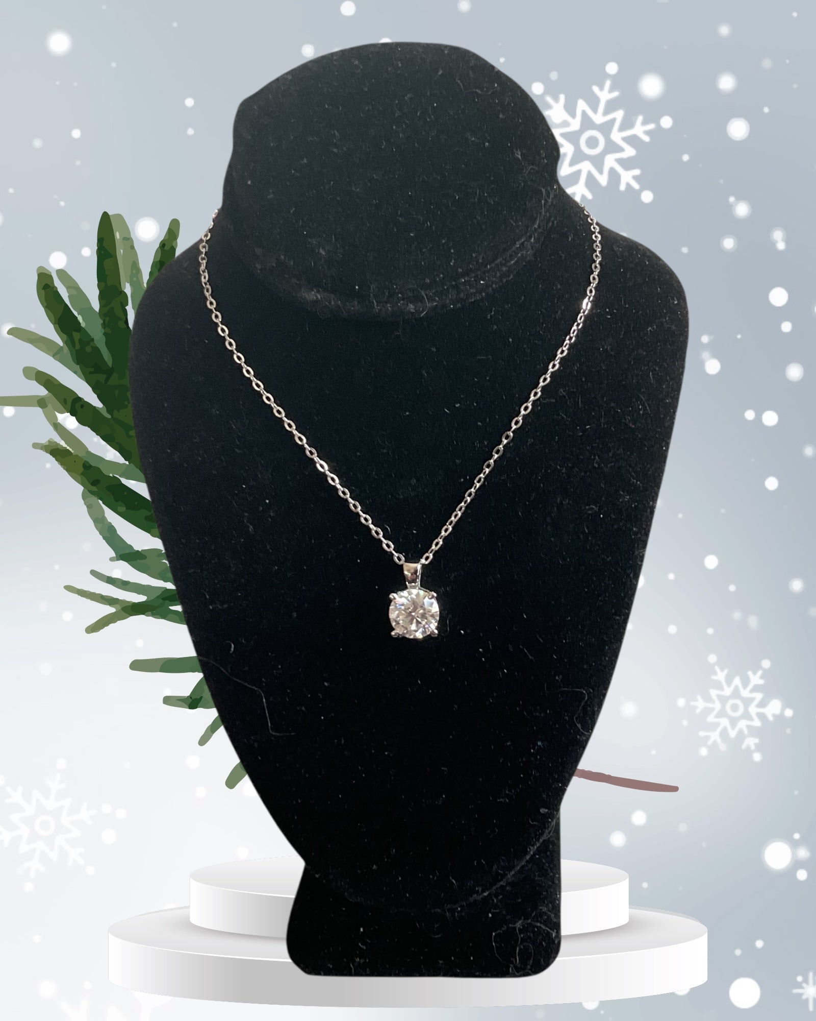 Bling Collection - Dainty Moissanite Necklace (Sterling)