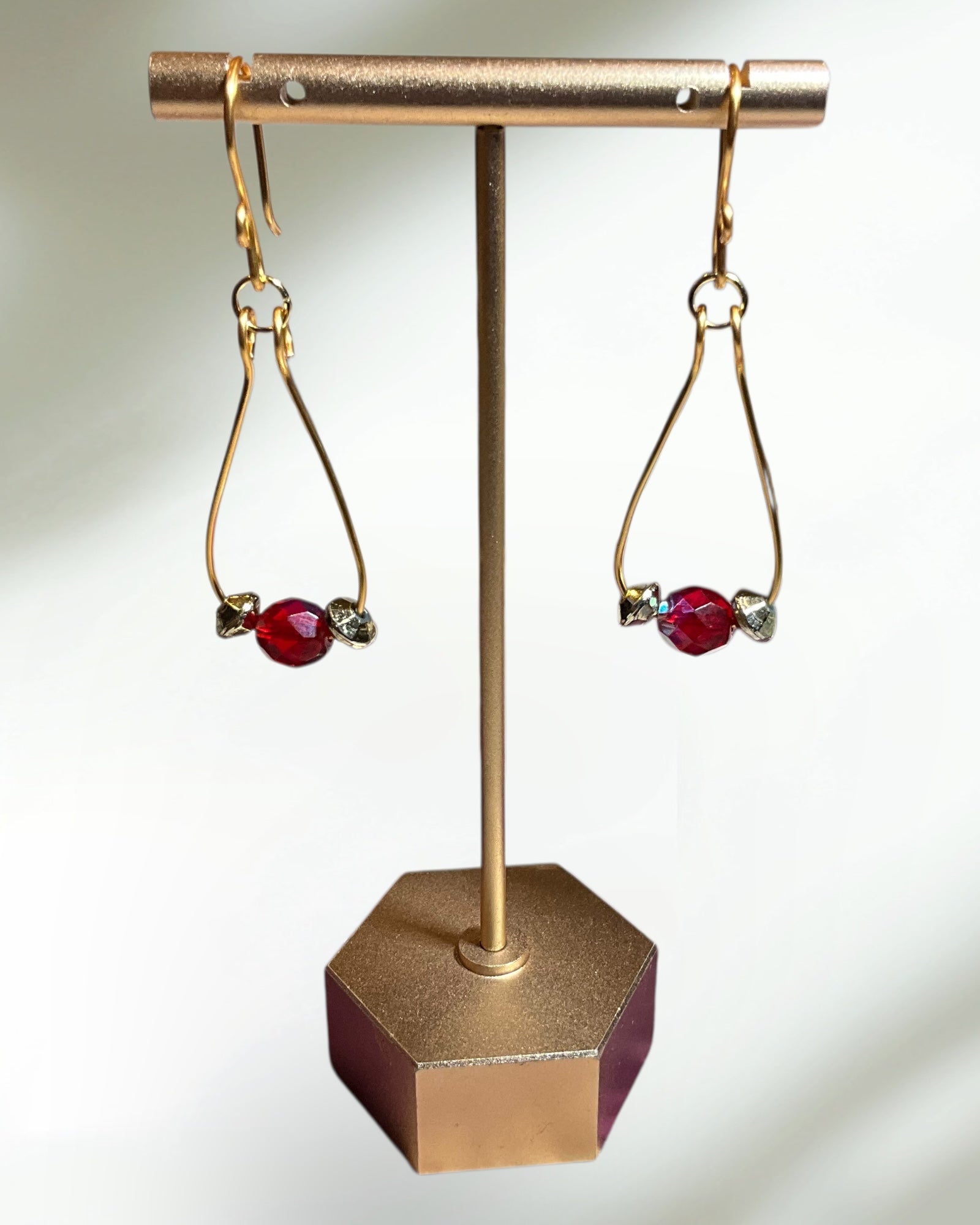 Red Crystal Casual Earrings