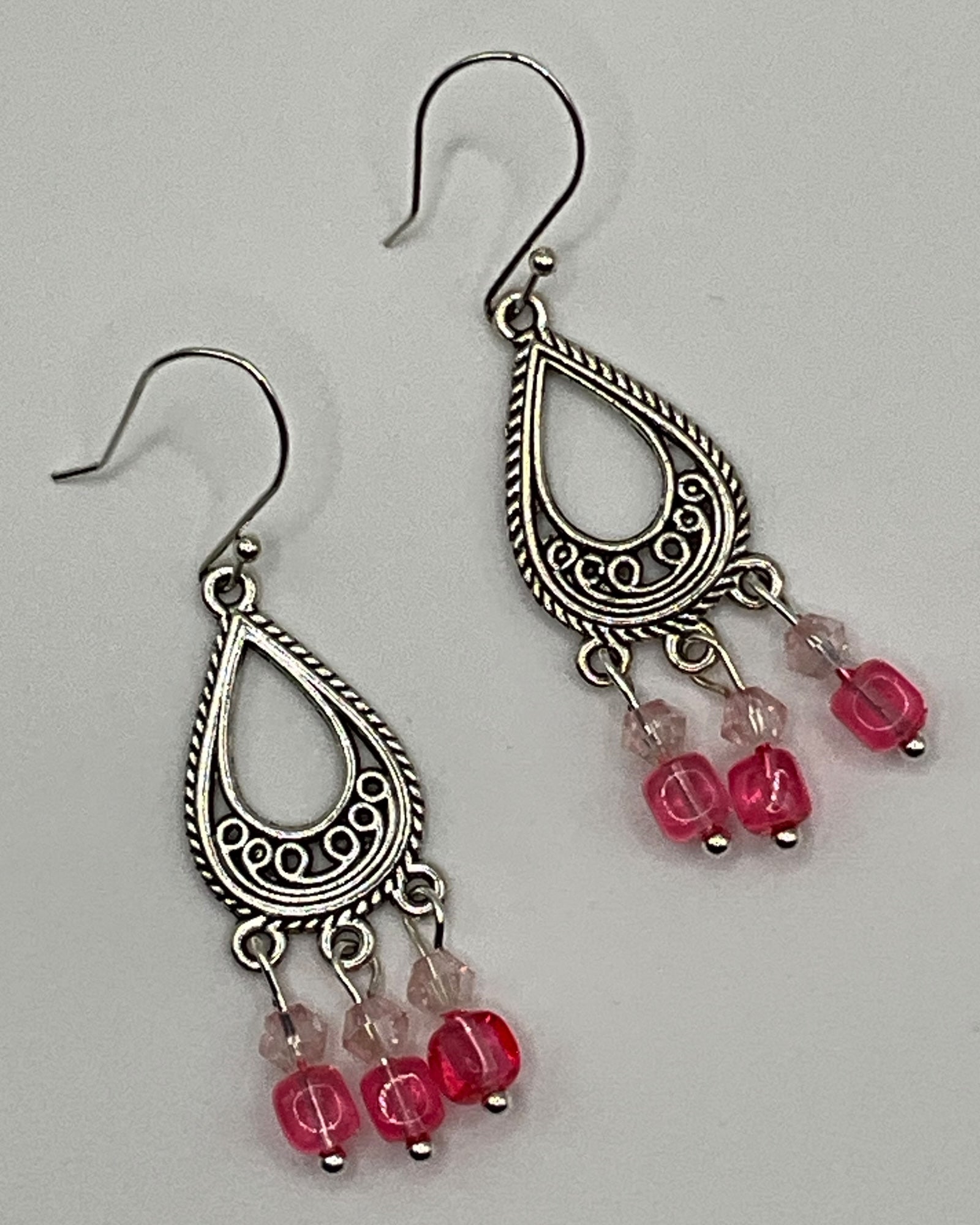 Rose Quartz & Sea Glass Casual Earrings