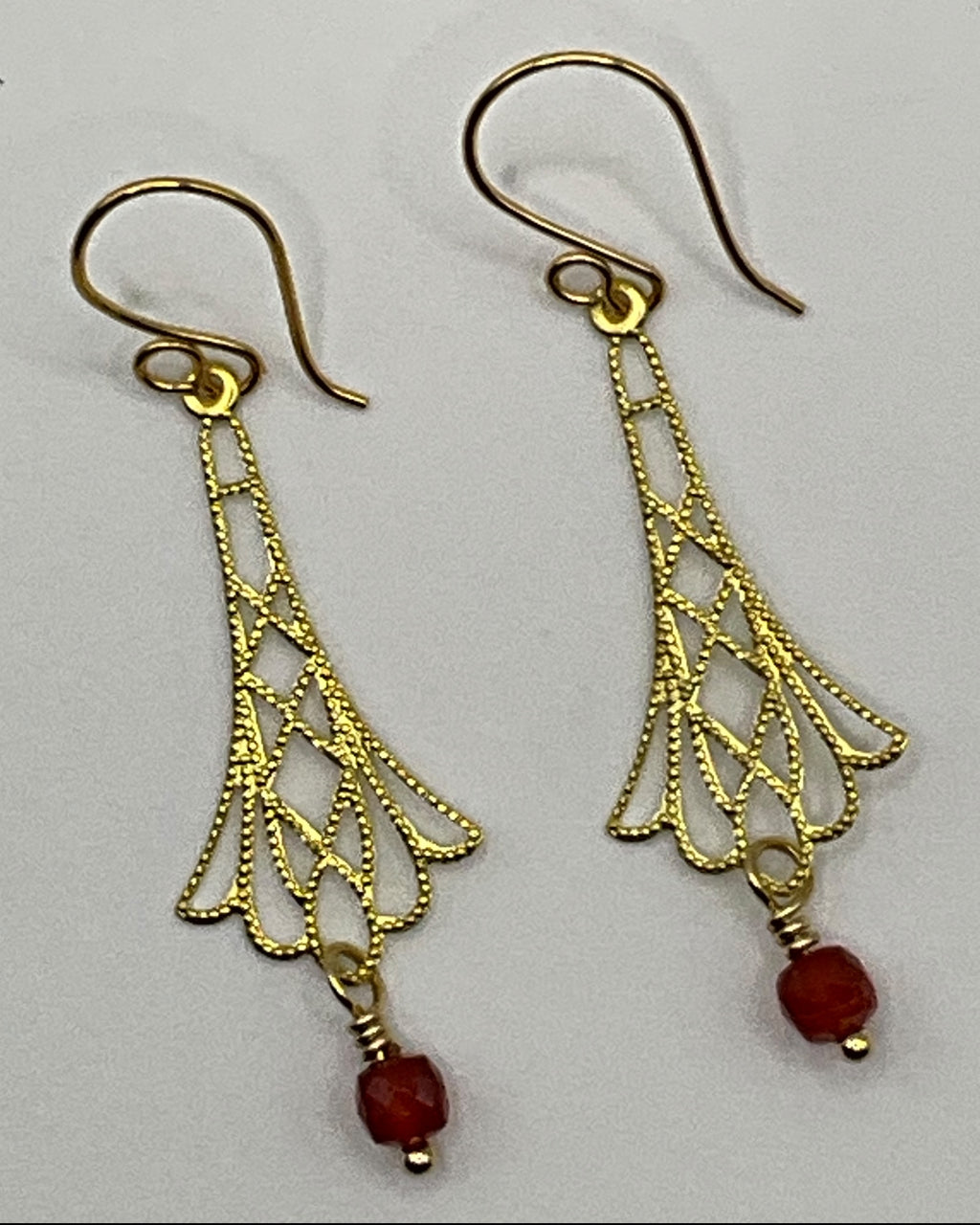 Carnelian Filigree Casual Earrings