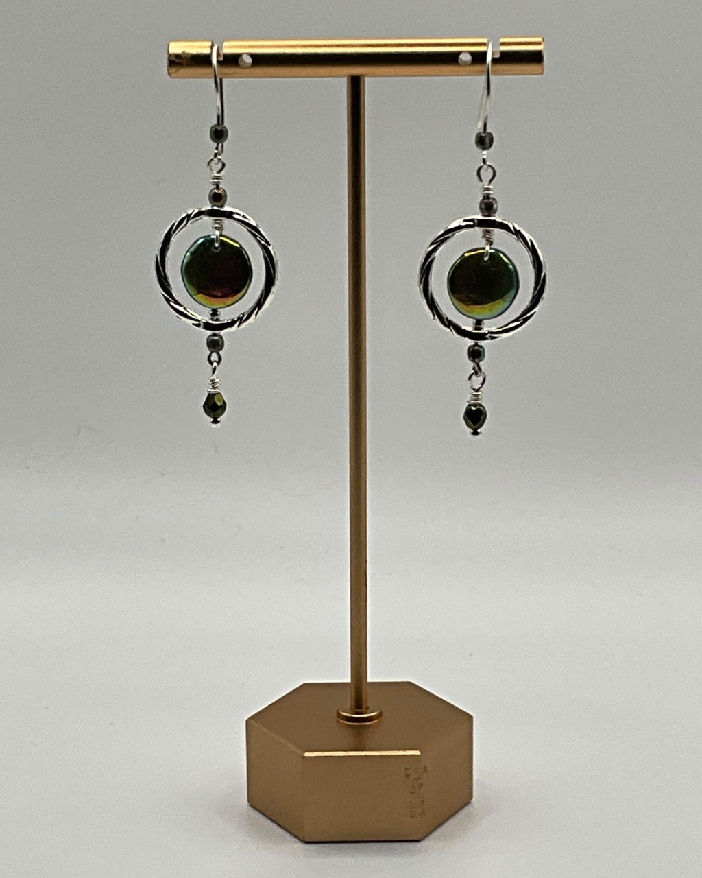 Rainbow Hematite & Pyrite Casual Earrings