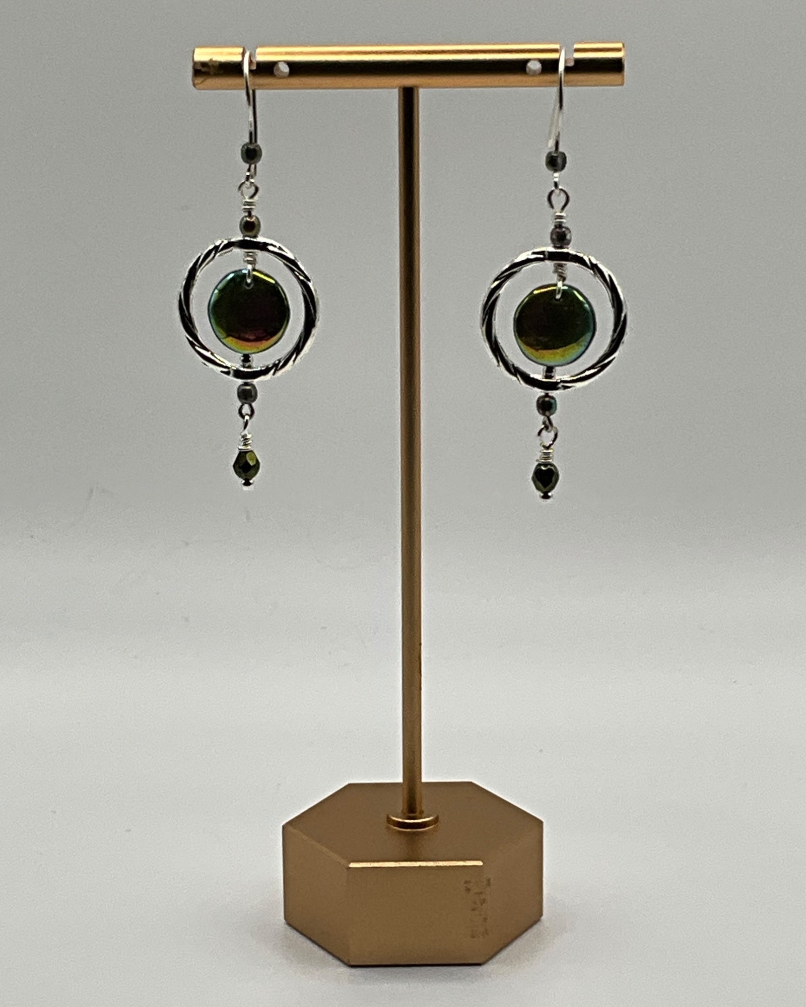 Rainbow Hematite & Pyrite Casual Earrings