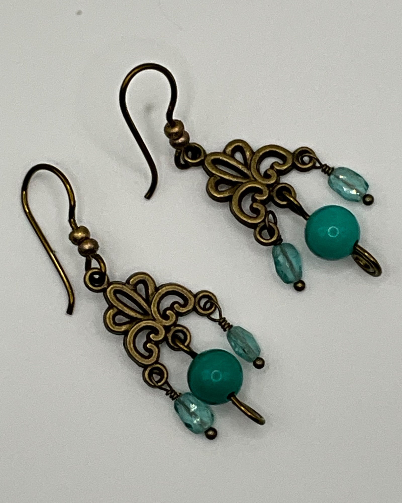 Aquamarine & Howlite Casual Earrings