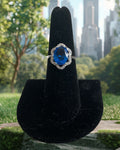Bling Collection - Blue Sapphire Gemstone Ring (Cubic Zirconia) (Sterling)