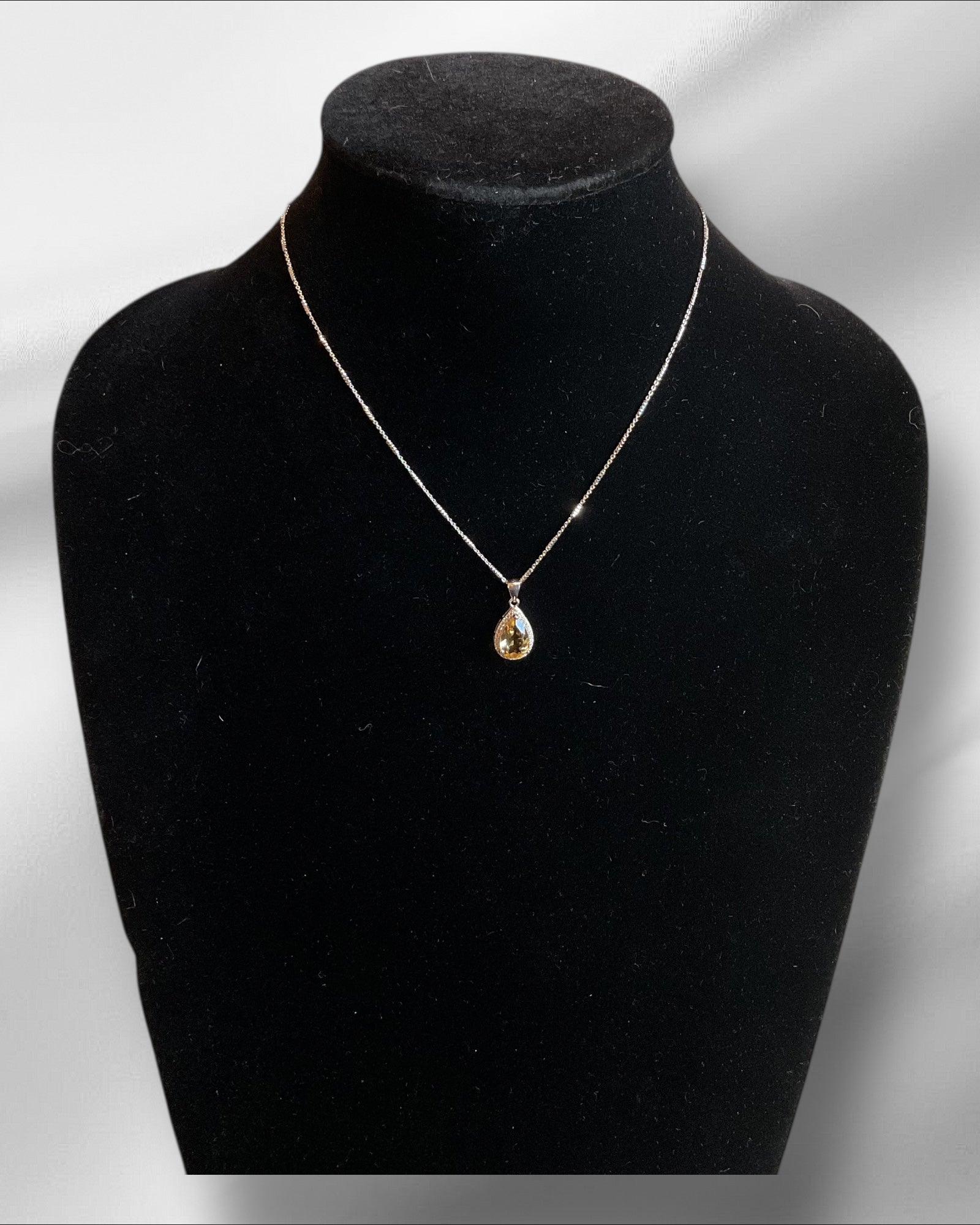 Bling Collection - Citrine Dainty Necklace (Sterling)