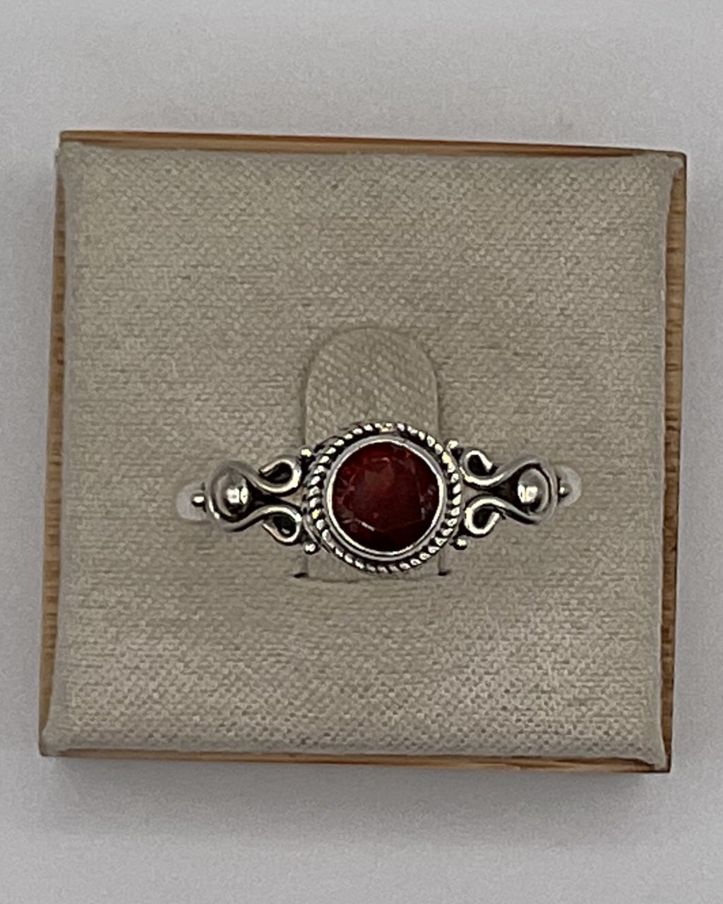 Bling Collection - Garnet Gemstone Ring (Sterling)