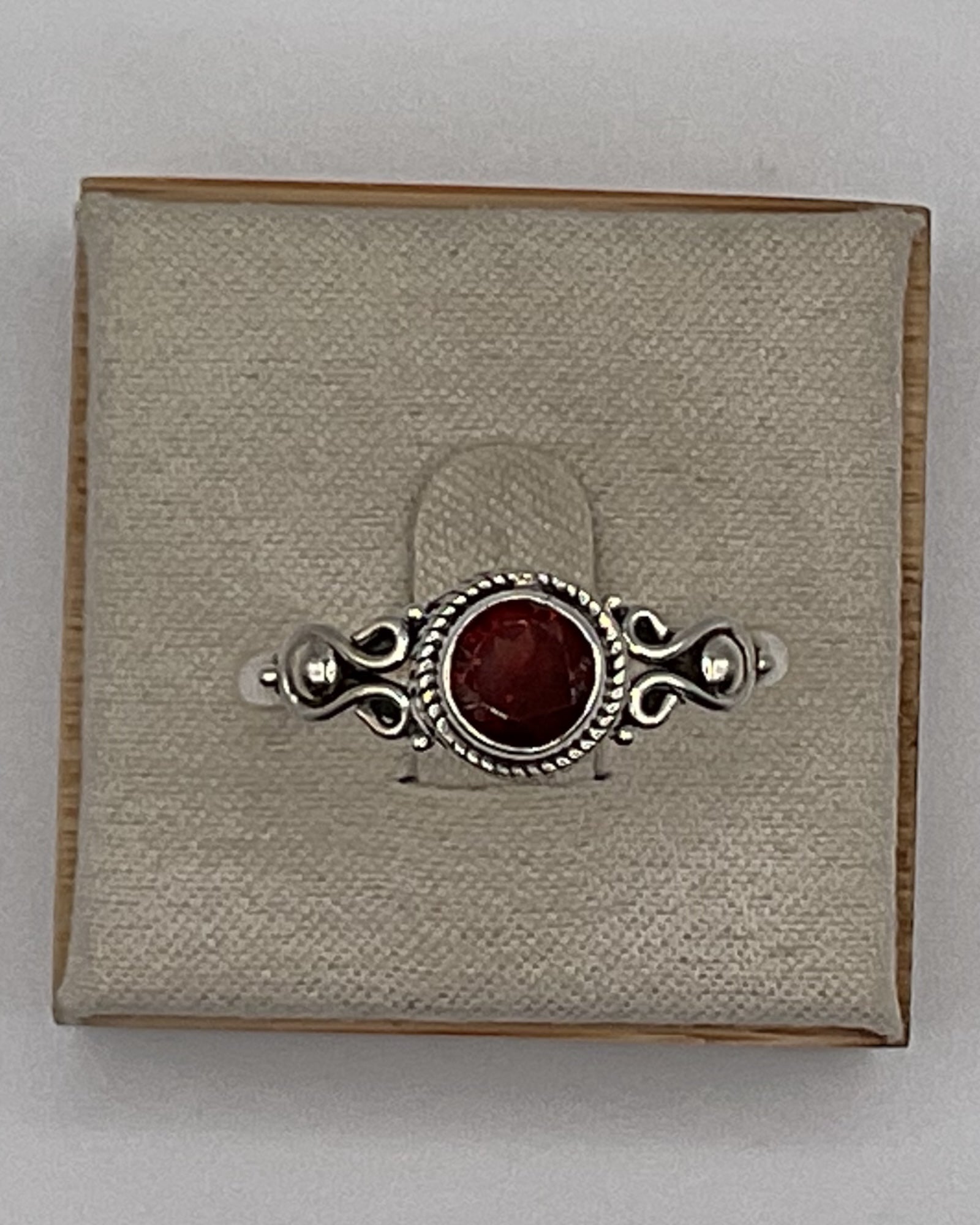 Bling Collection - Garnet Gemstone Ring (Sterling)