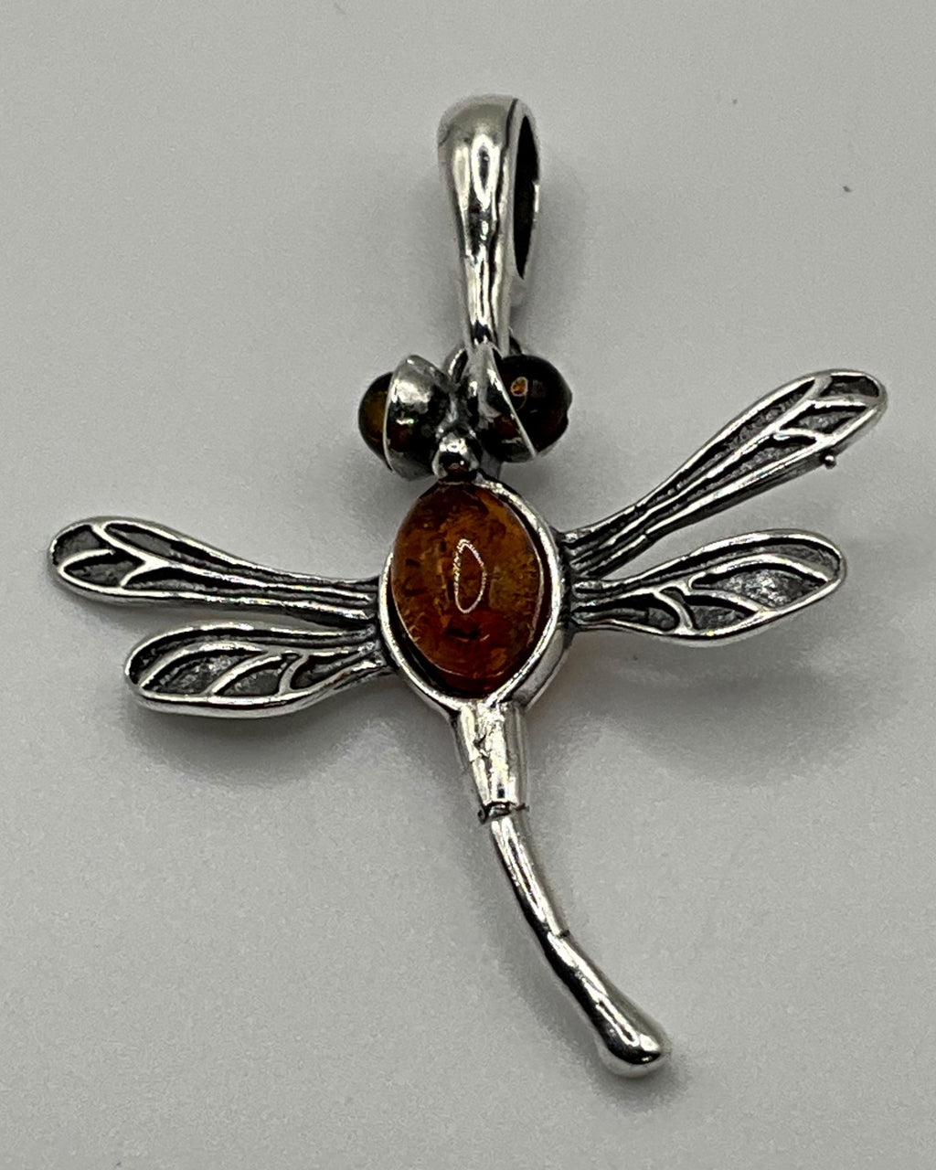 Bling Collection - Dainty Necklace Baltic Amber Dragonfly Necklace (Sterling)