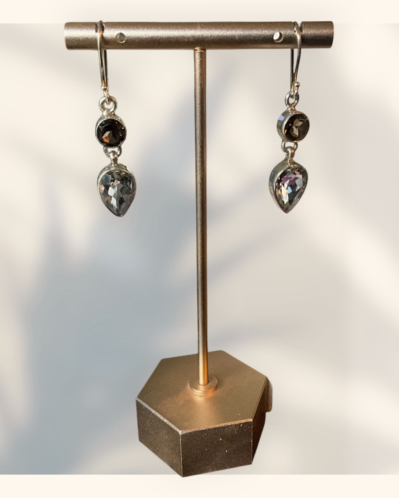 Bling Collection - Rutilated Quartz & Amethyst Designer Earrings (Sterling)