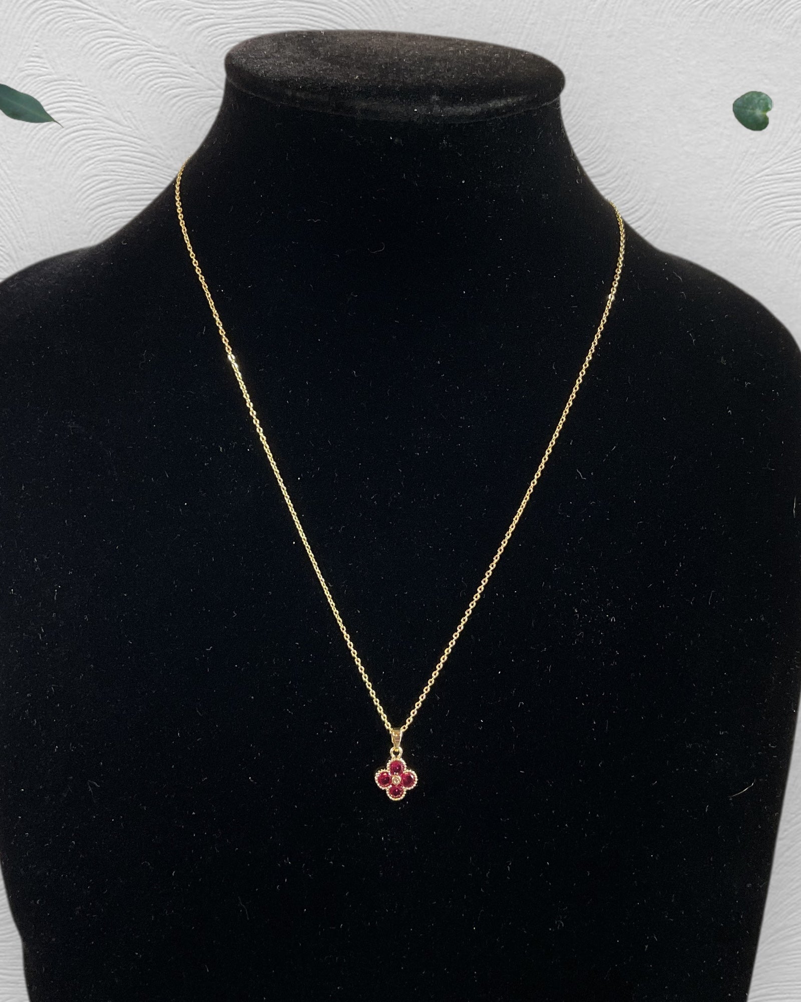 Bling Collection - Dainty Ruby Necklace (Sterling)