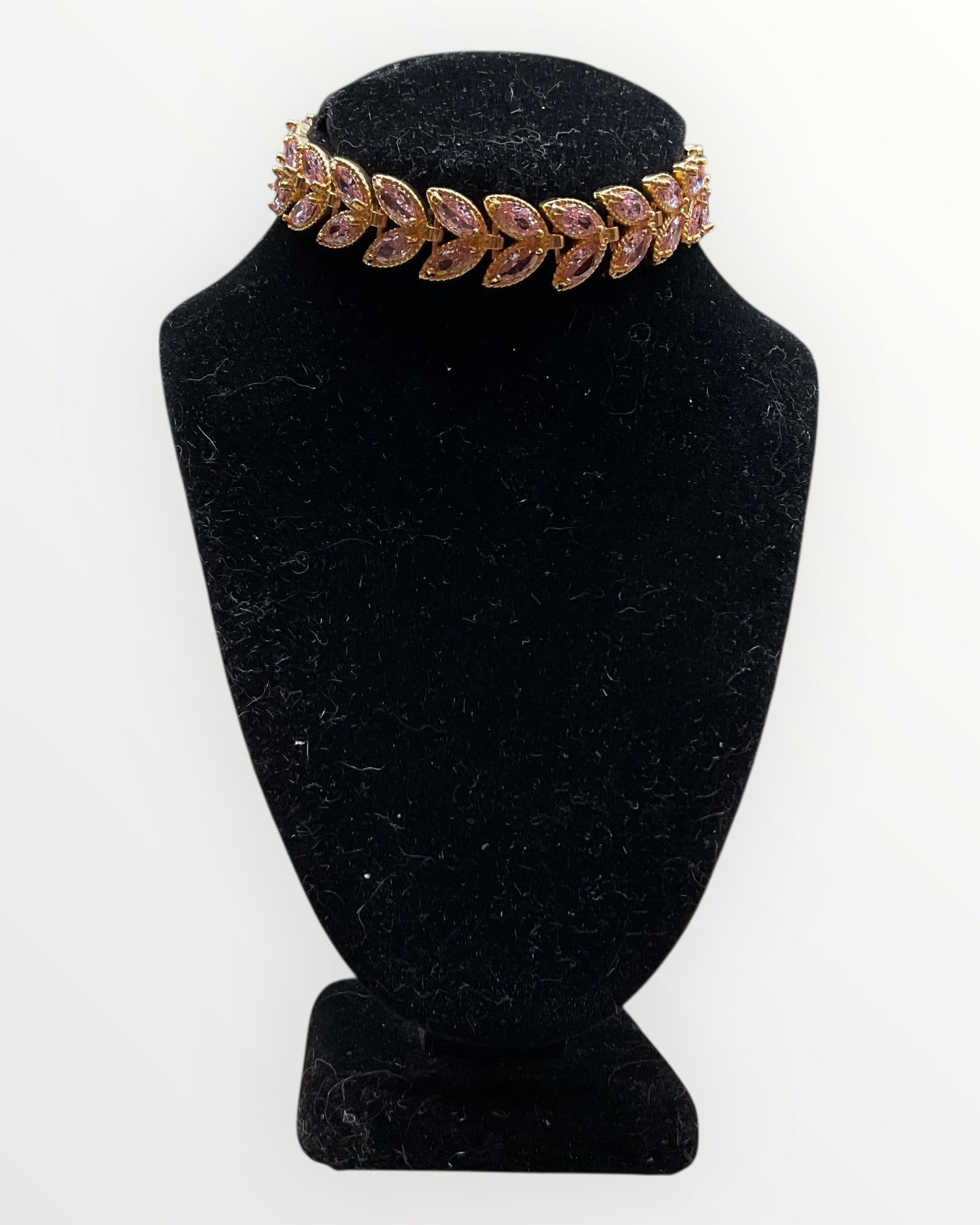 Bling Collection - Cubic Zirconia Pink Sapphire Dainty Bracelet (Sterling)