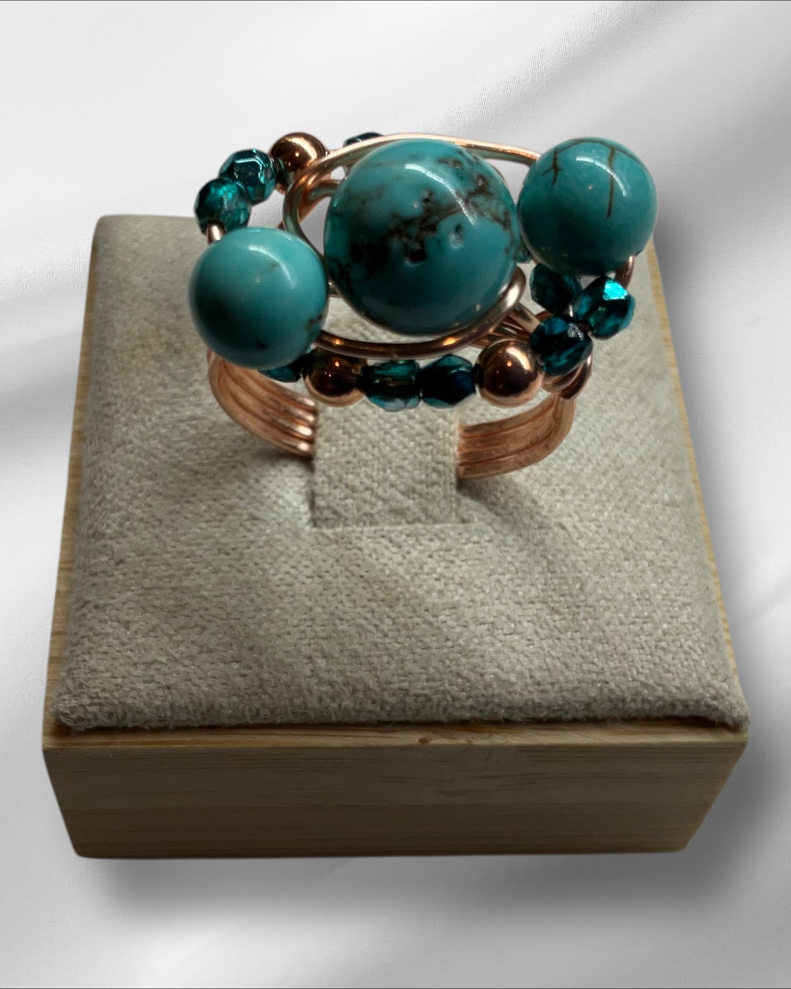 Howlite Wire Wrapped Ring (Size 7)