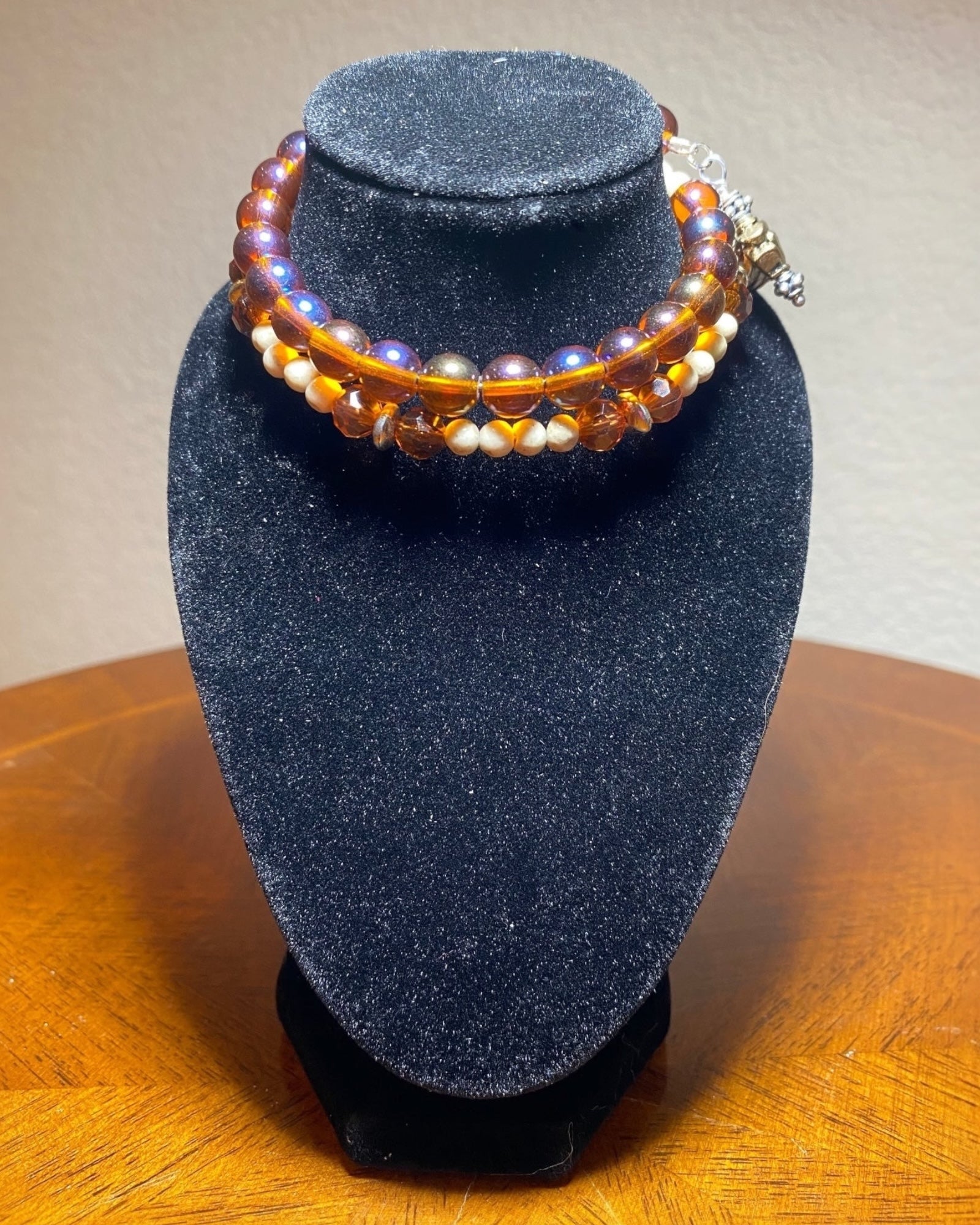 Czech Crystal & Healing Quartz Bracelet (memory wire)