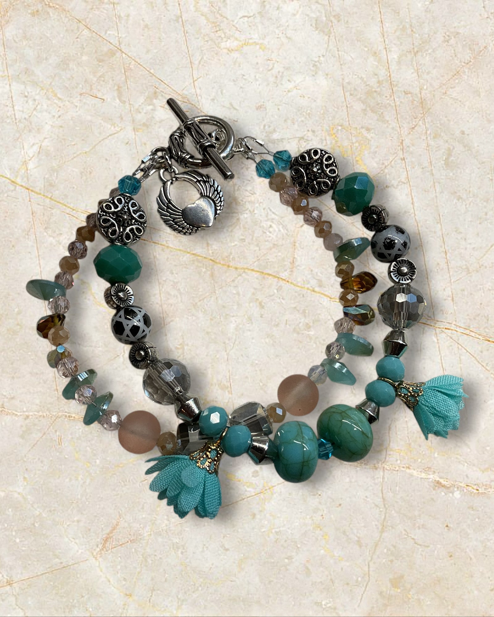 Aqua Blue Howlite Designer Bracelet