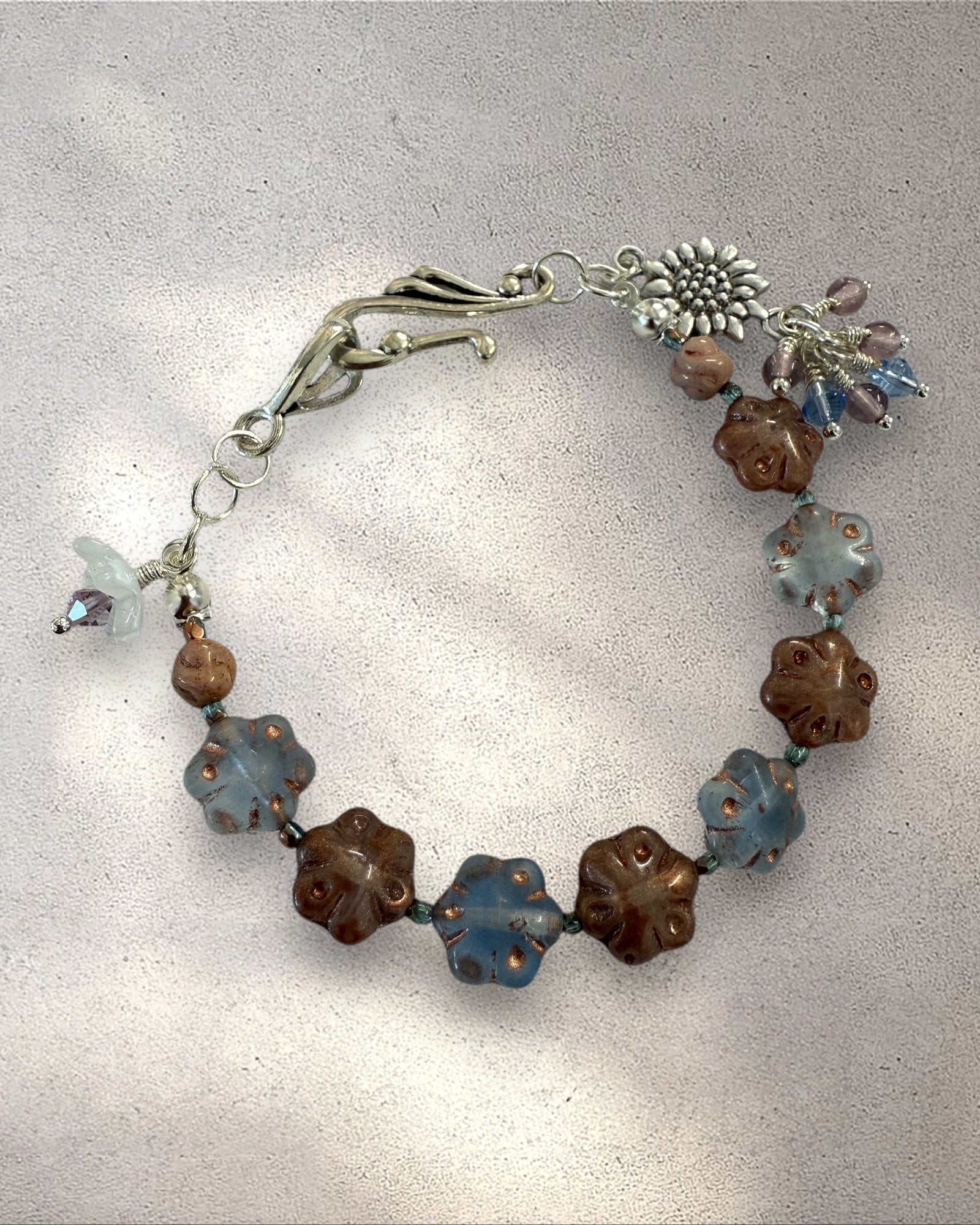 Multi-Color Flower Beads Designer Bracelet