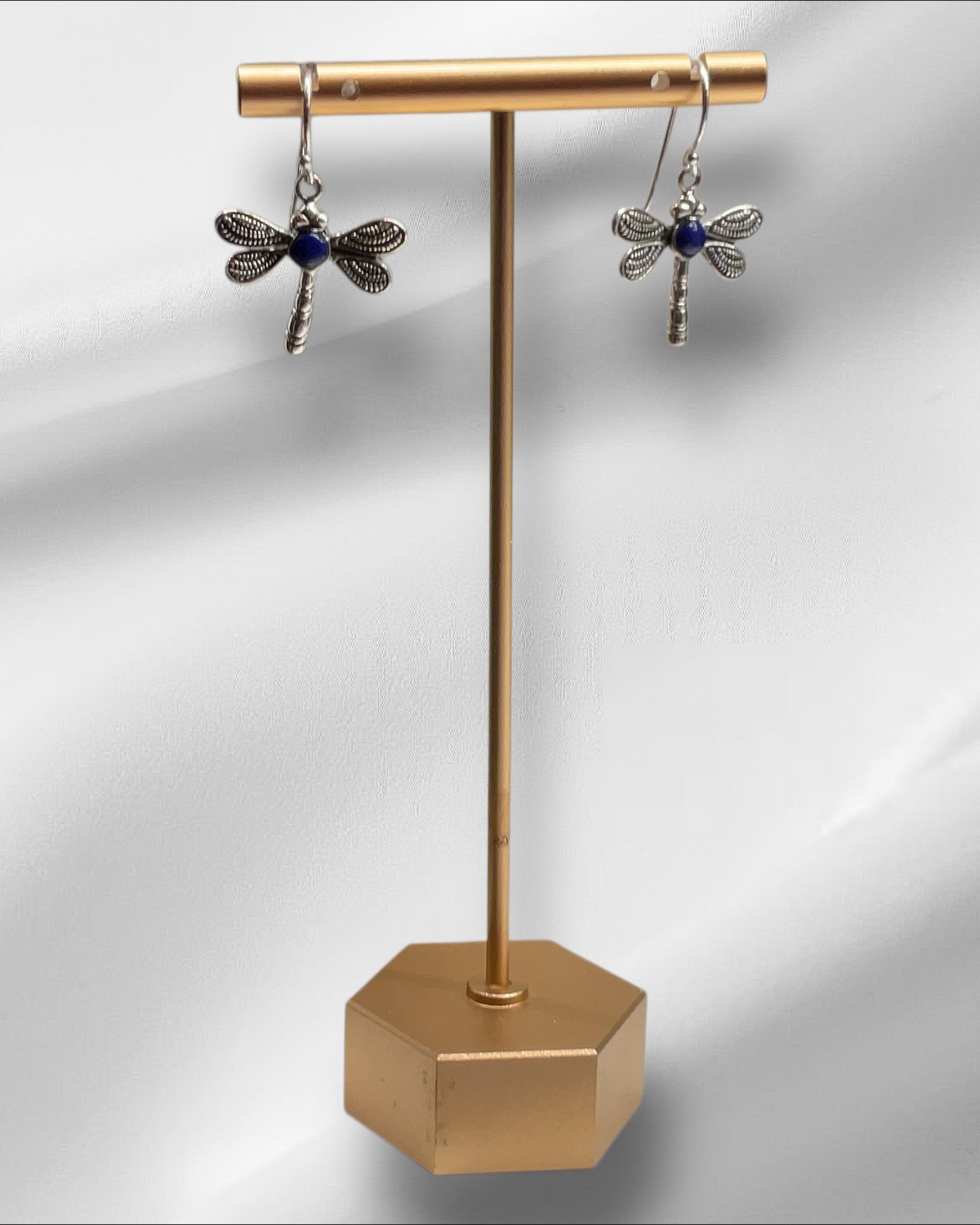 Bling Collection - Lapis Dragonfly Designer Earrings (Sterling)