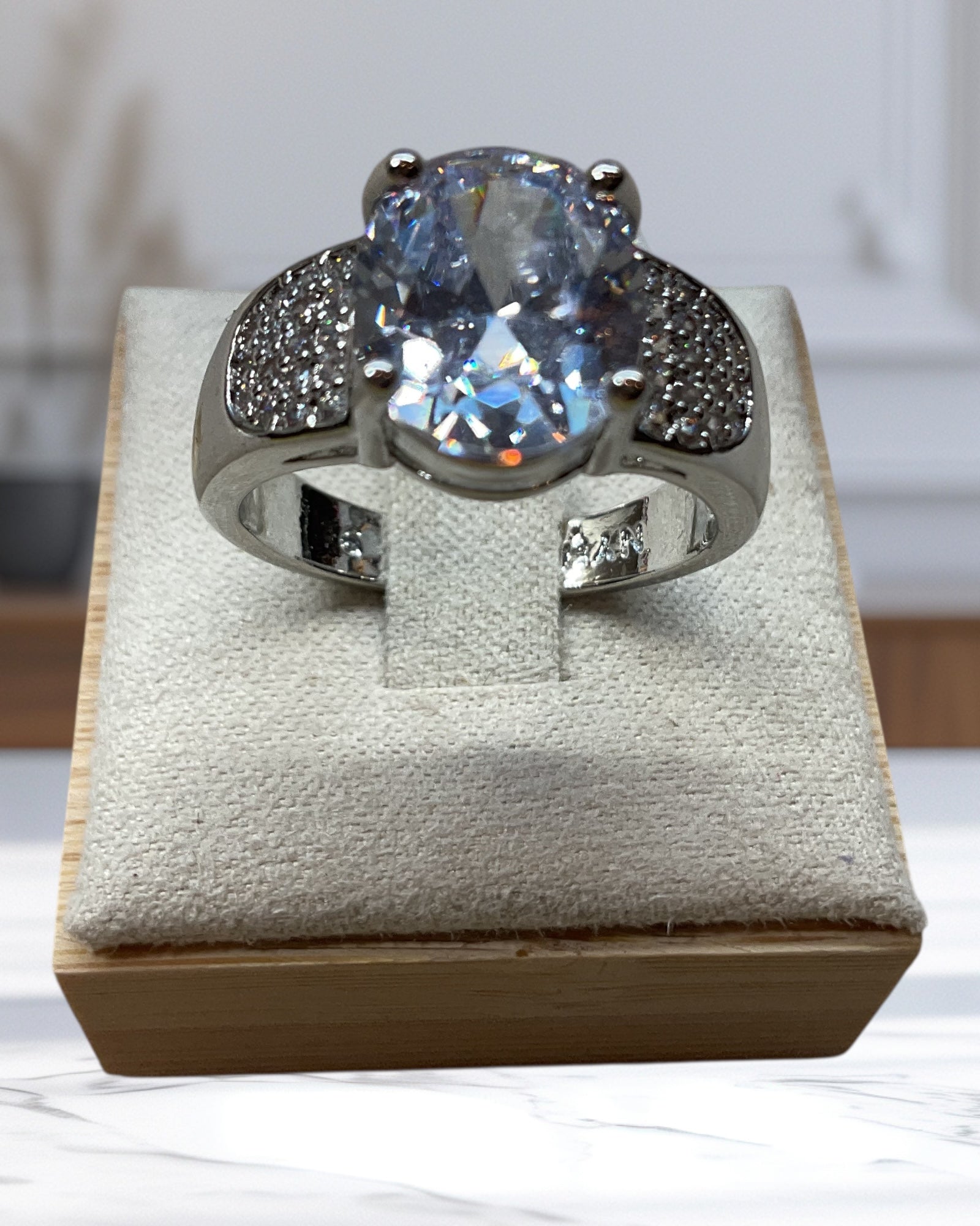 Bling Collection - Blue Topaz Gemstone Ring (Sterling)